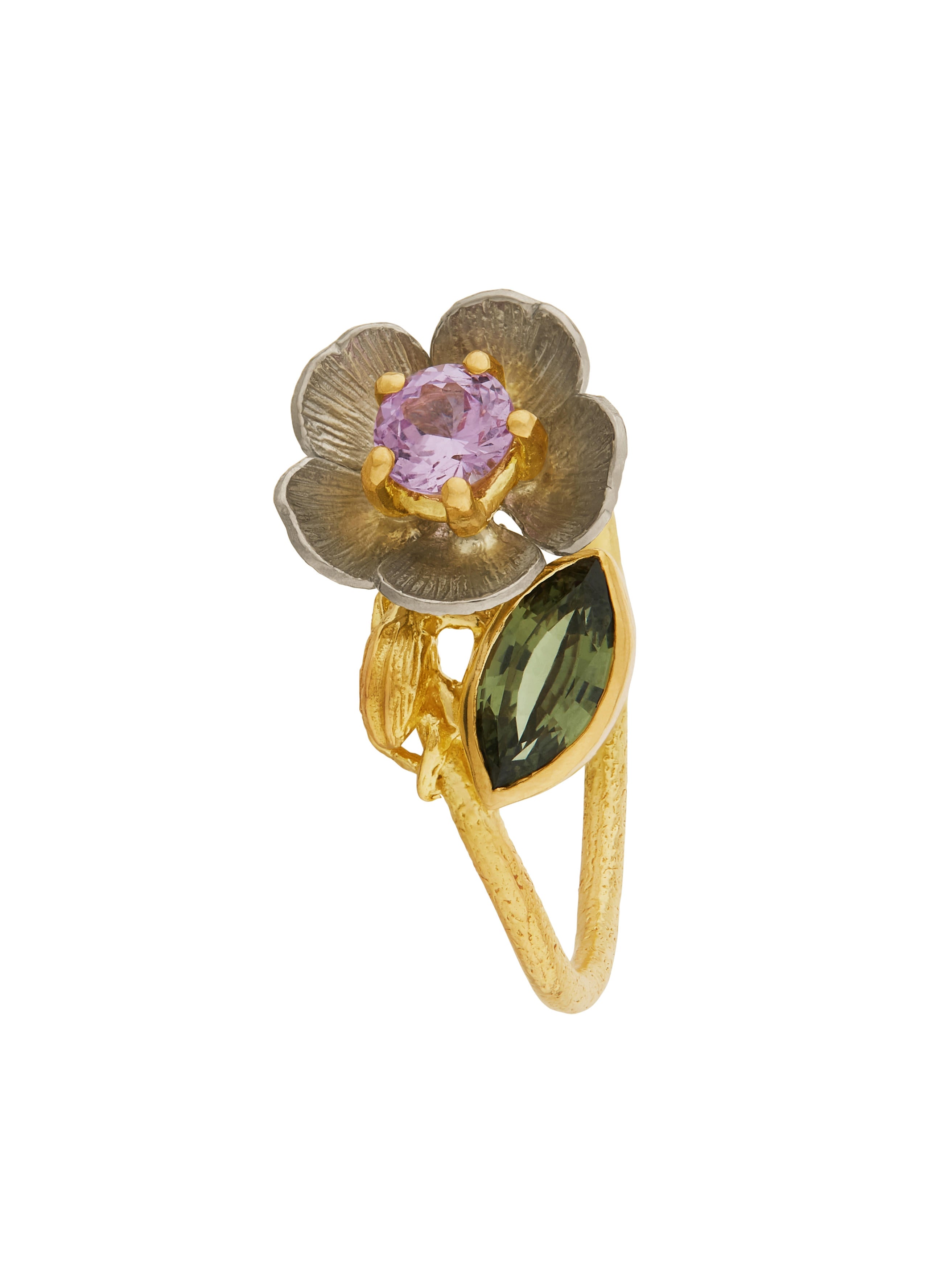 Blackberry Flower & Sapphire Ring - image 1 | 18ct yellow gold