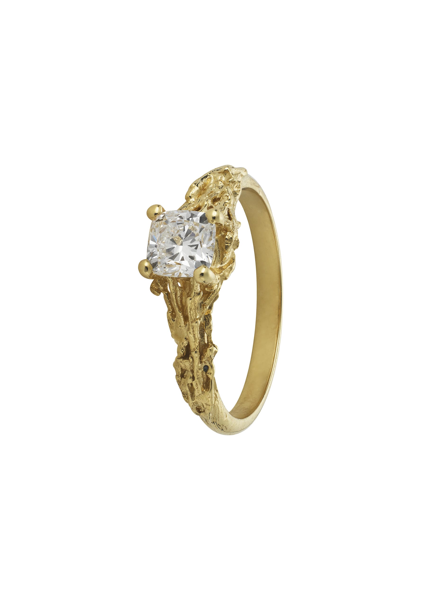 Nest Structure Ring with 0.7ct Cushion Cut Diamond - image 1 | 18ct yellow gold