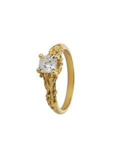 Nest Structure Ring with 0.7ct Cushion Cut Diamond