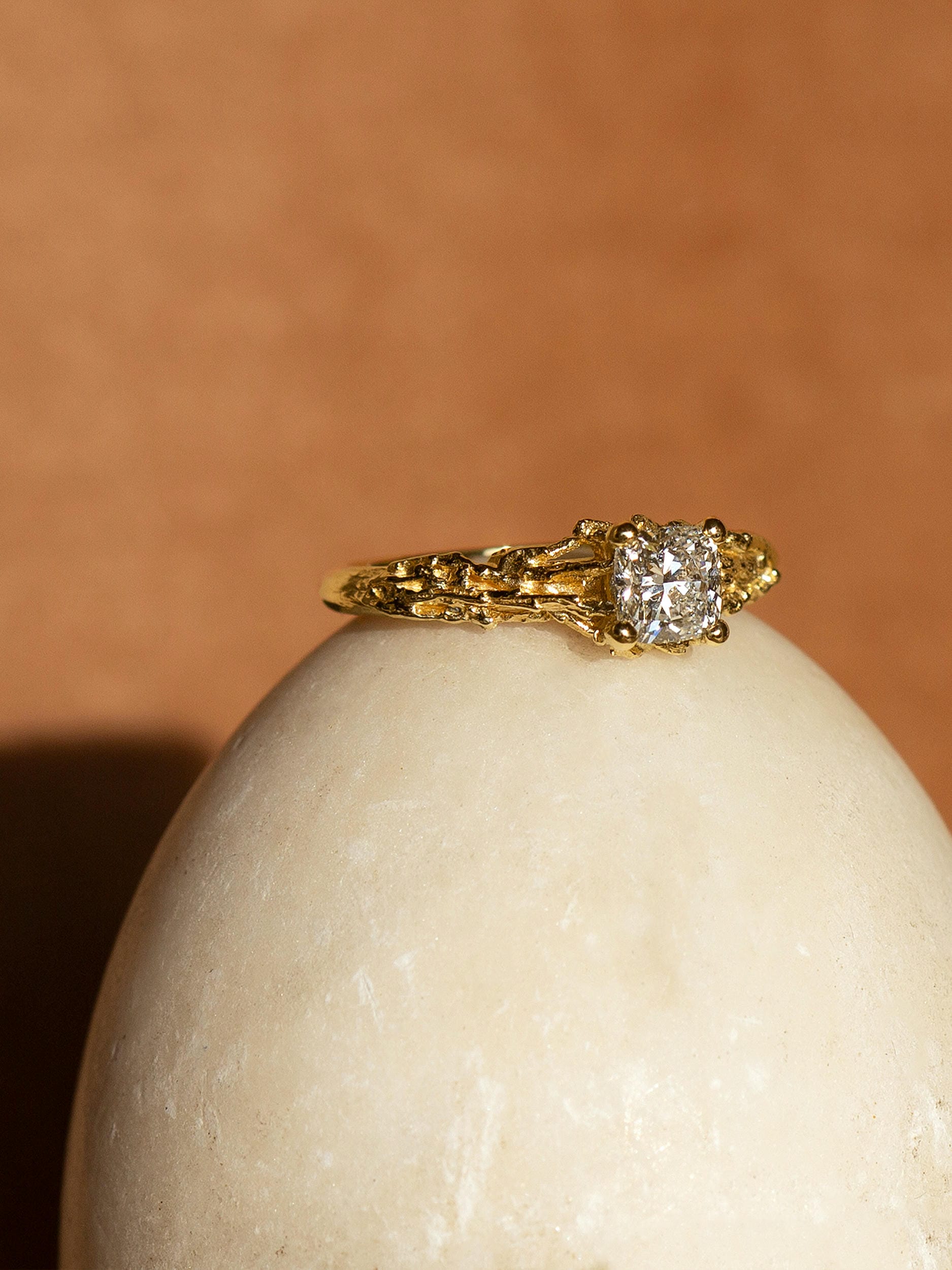 Nest Structure Ring with 0.7ct Cushion Cut Diamond - image 3