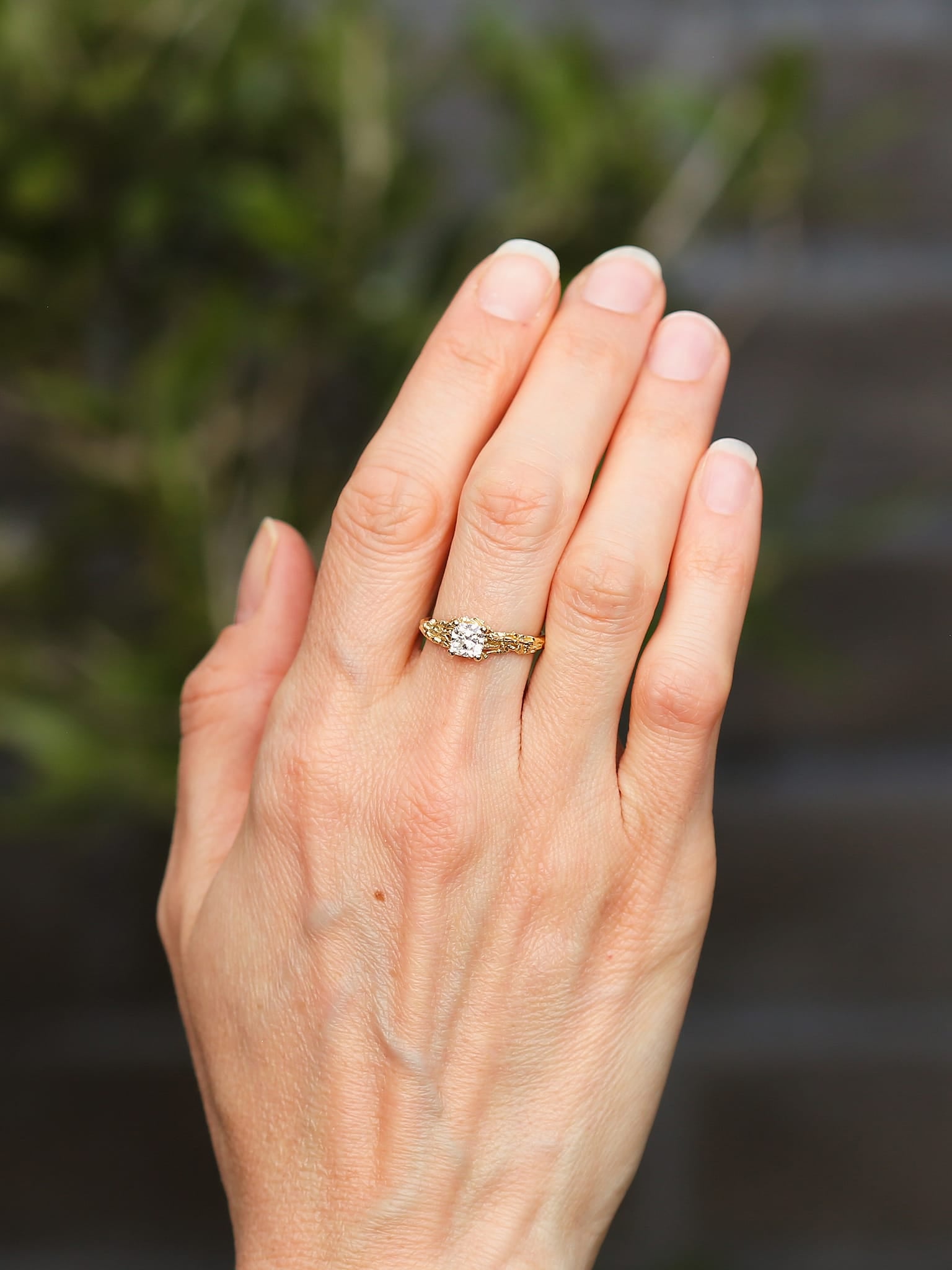 Nest Structure Ring with 0.7ct Cushion Cut Diamond - image 2