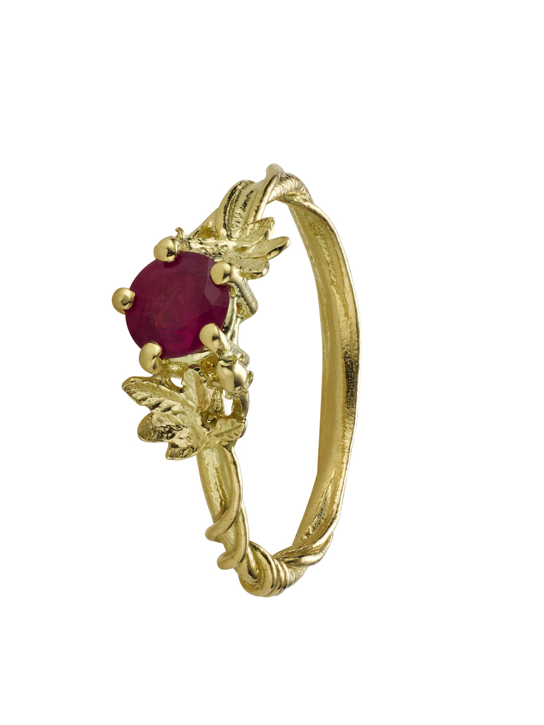 Wildrose Solitaire Ring with 0.53ct Thai Ruby - image 1 | silver