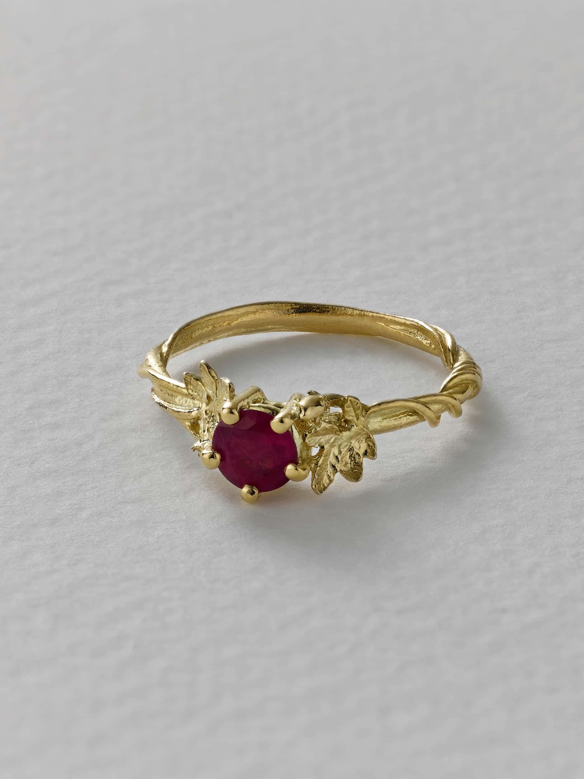 Wildrose Solitaire Ring with 0.53ct Thai Ruby - image 5 | silver