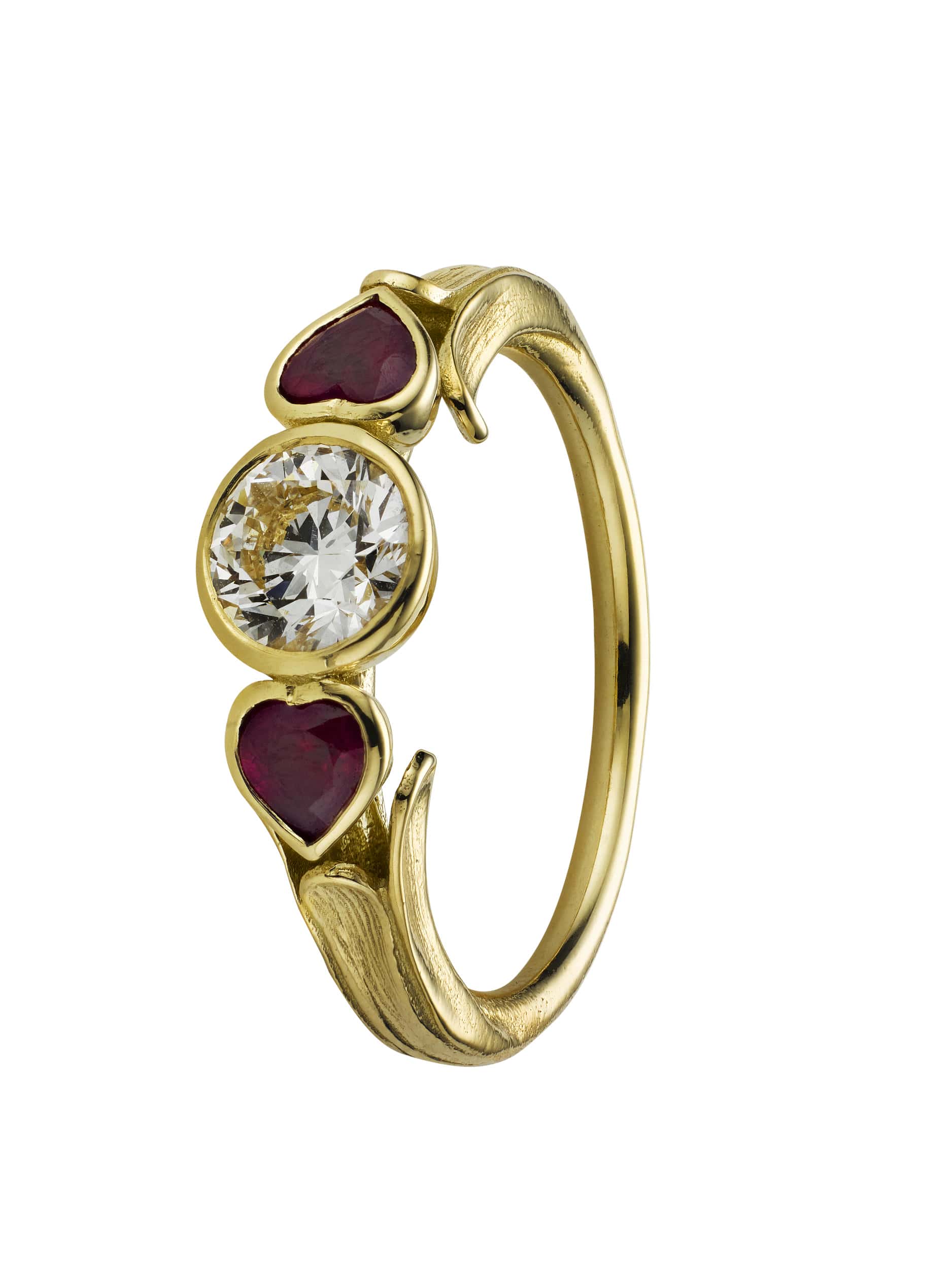 Queen of Hearts Diamond and Ruby Trilogy Ring - image 1 | silver