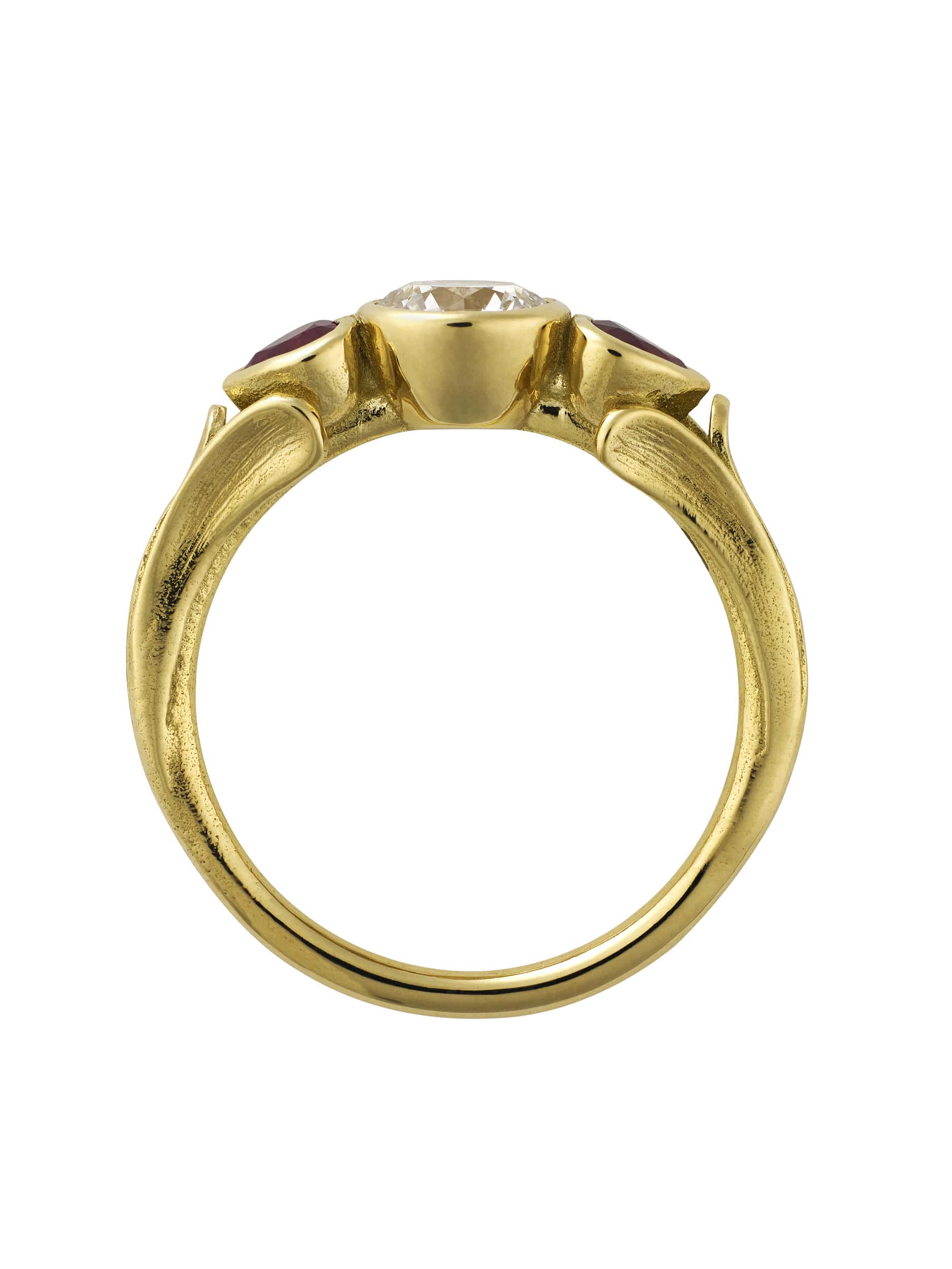 Queen of Hearts Diamond and Ruby Trilogy Ring - image 7 | silver