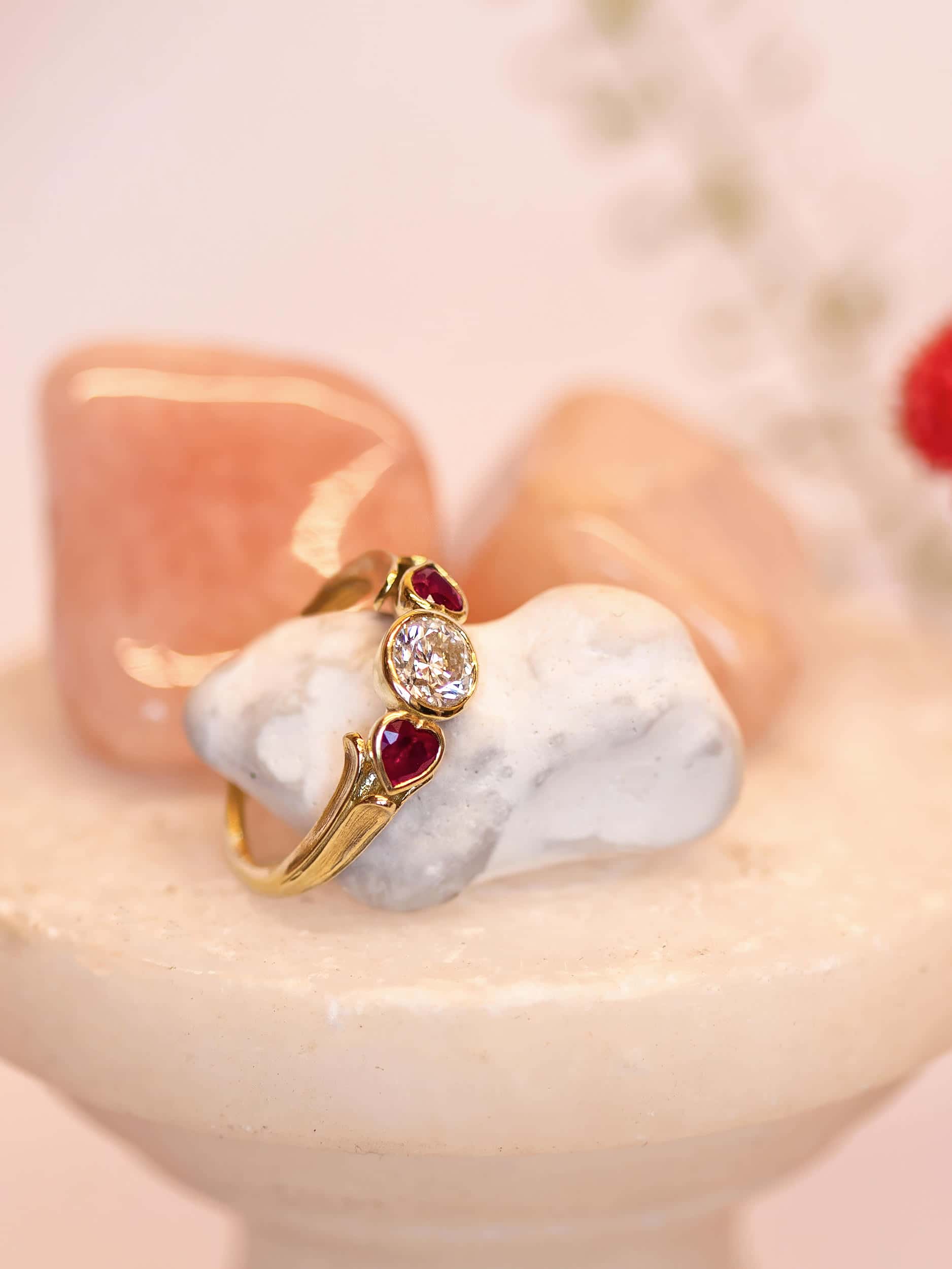 Queen of Hearts Diamond and Ruby Trilogy Ring - image 4