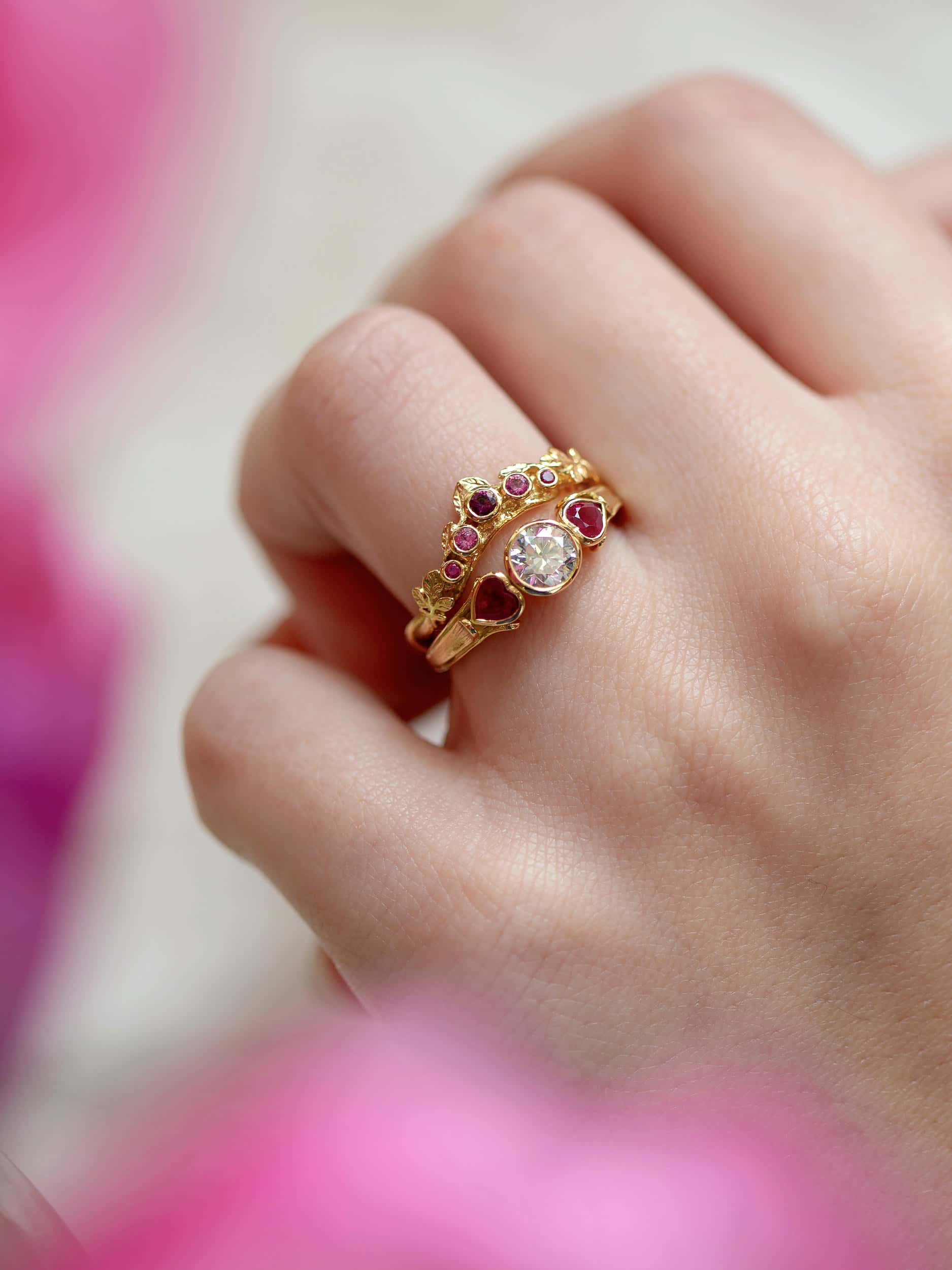 Queen of Hearts Diamond and Ruby Trilogy Ring - image 3
