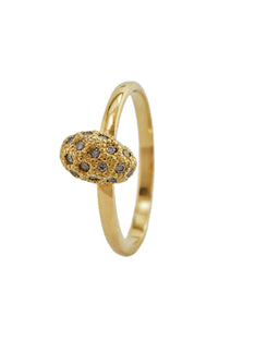 Miniature Egg Ring with Grey Diamonds
