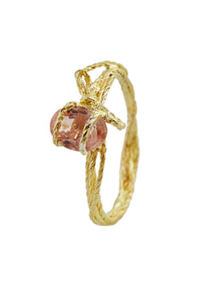 Present Ring with Ethical Oval Blush Peach Sapphire