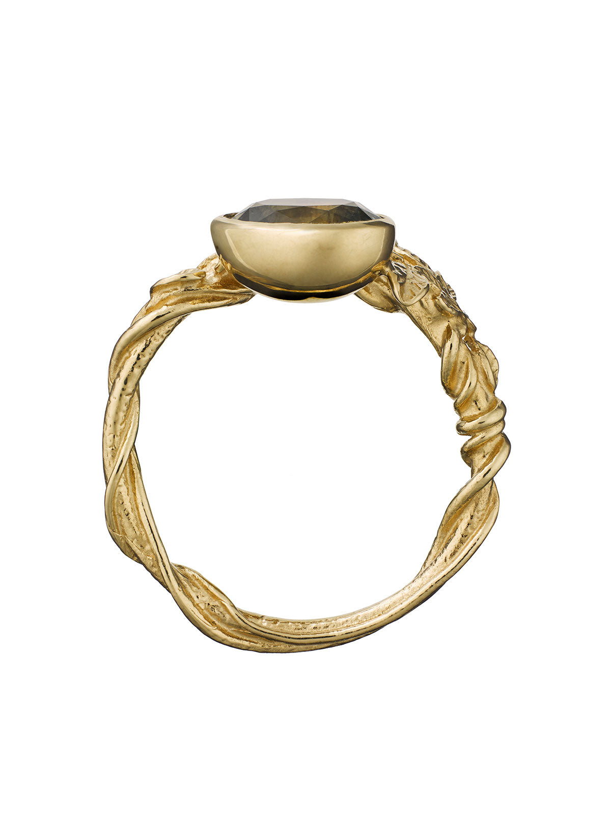 Asymmetric Arbor Ring with 1.31ct Oval Brilliant Fancy Deep Brownish Yellow Natural Untreated Diamond - image 2 | 18ct yellow gold