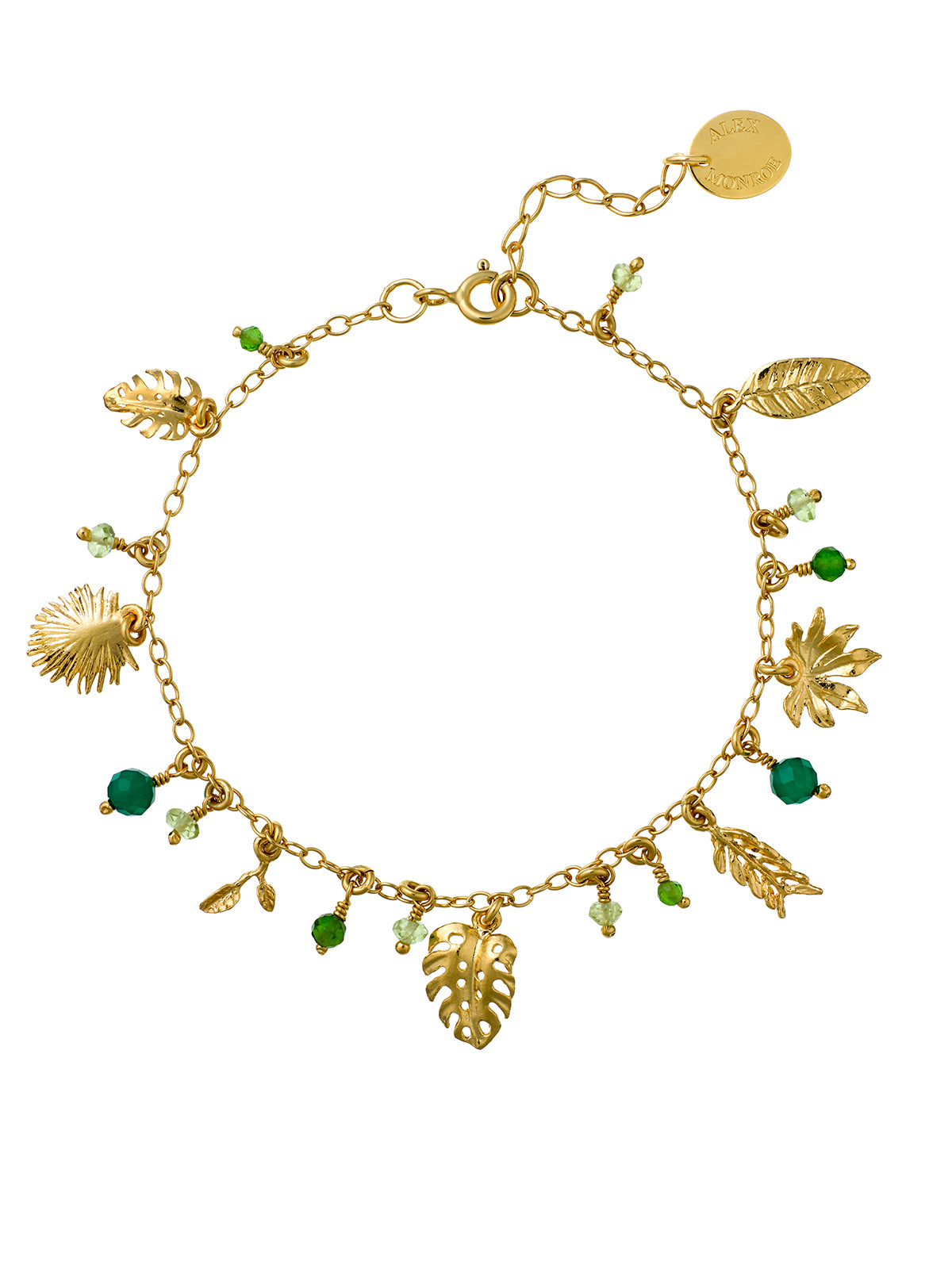 Tropical Leaf Charm Bracelet - image 1 | gold plate