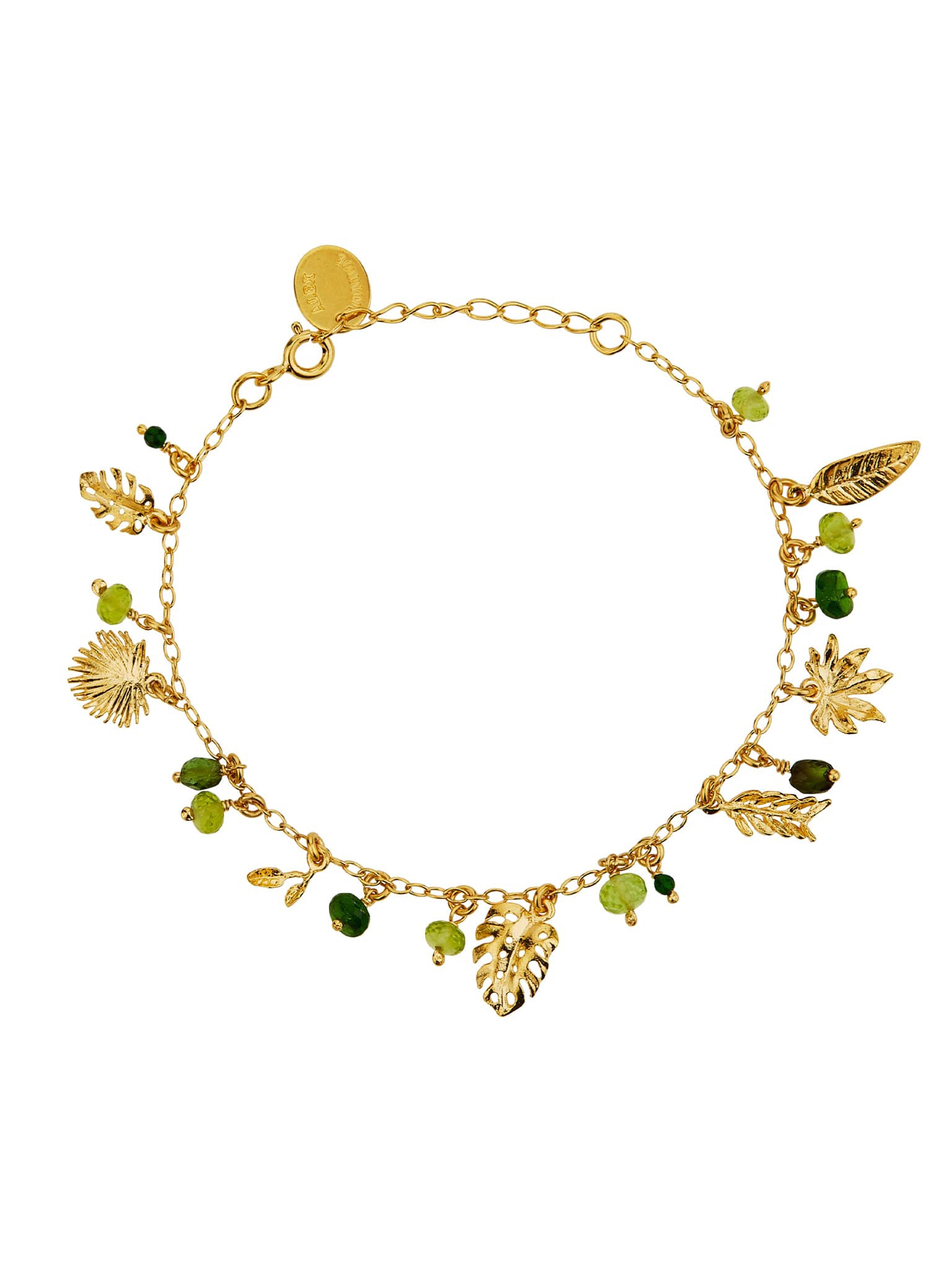 Tropical Leaf Charm Bracelet - image 1 | gold plate