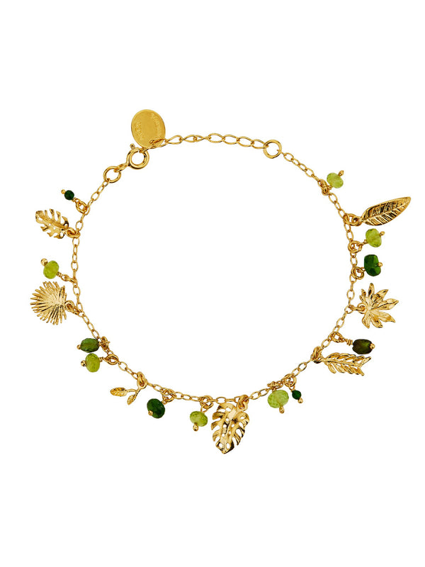 Tropical Leaf Charm Bracelet