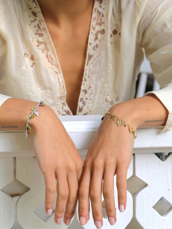 Tropical Leaf Charm Bracelet