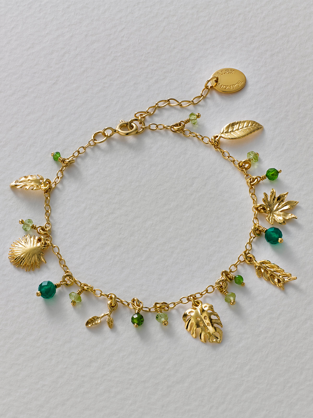 Tropical Leaf Charm Bracelet - image 2 | gold plate