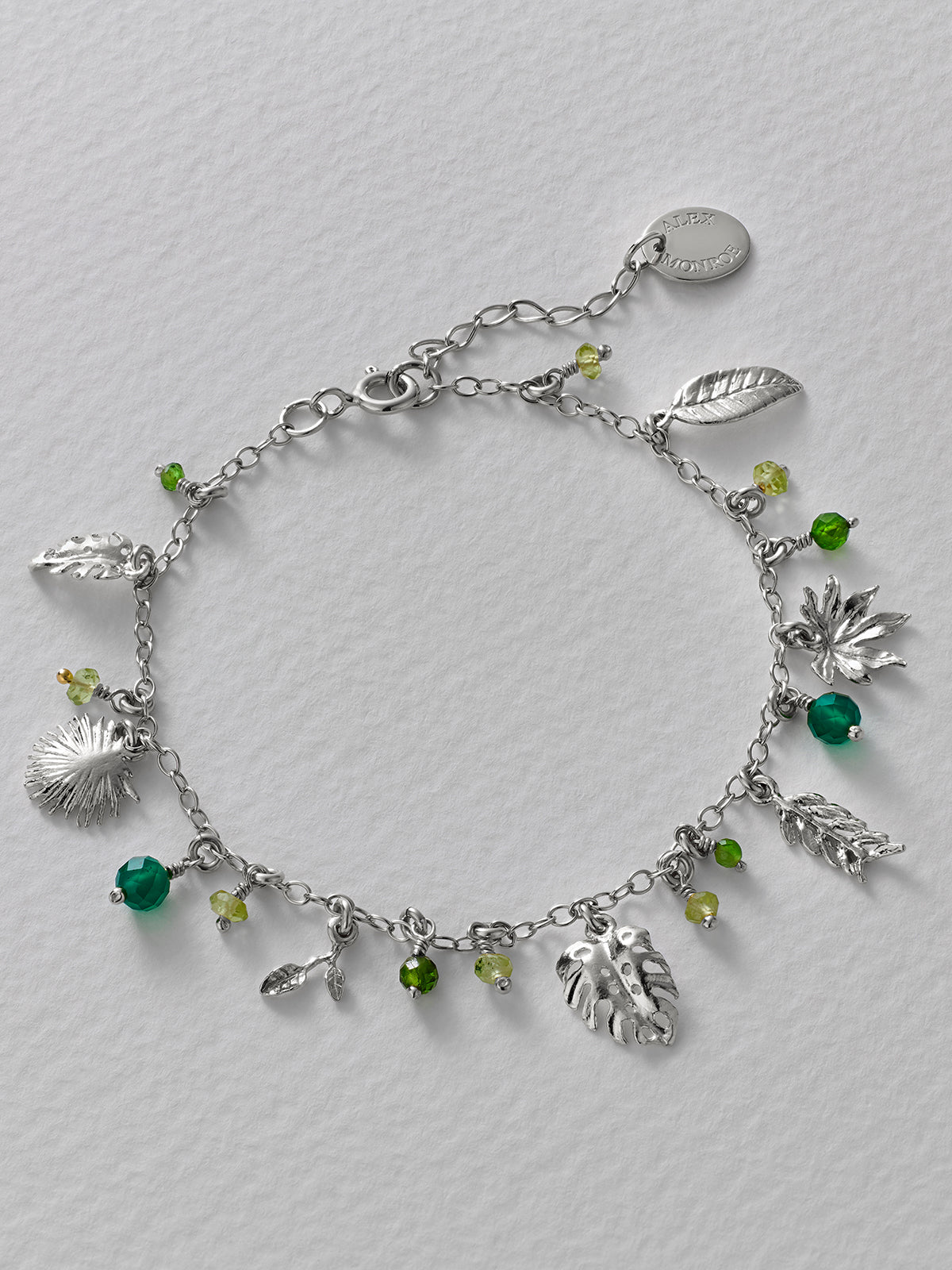 Tropical Leaf Charm Bracelet - image 4 | silver