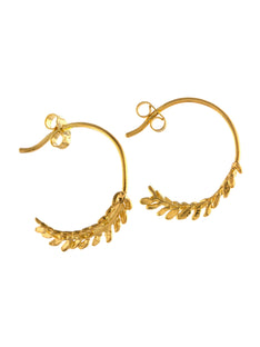 Honey Fern Leaf Loop Earrings