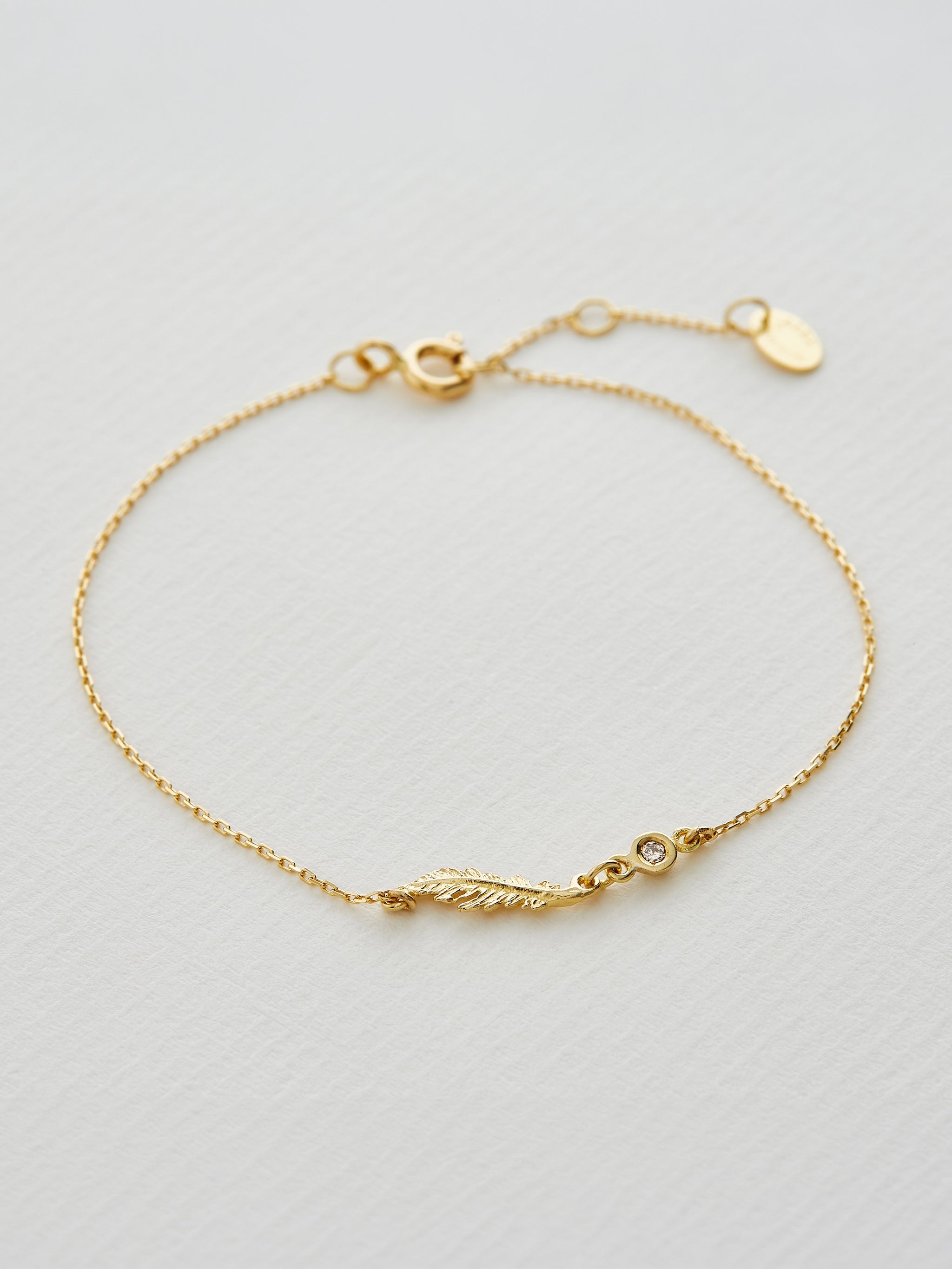 Teeny Tiny Plume Champagne Diamond Bracelet - image 3 | 18ct yellow gold