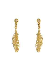 Plume & Champagne Diamond Drop Earrings