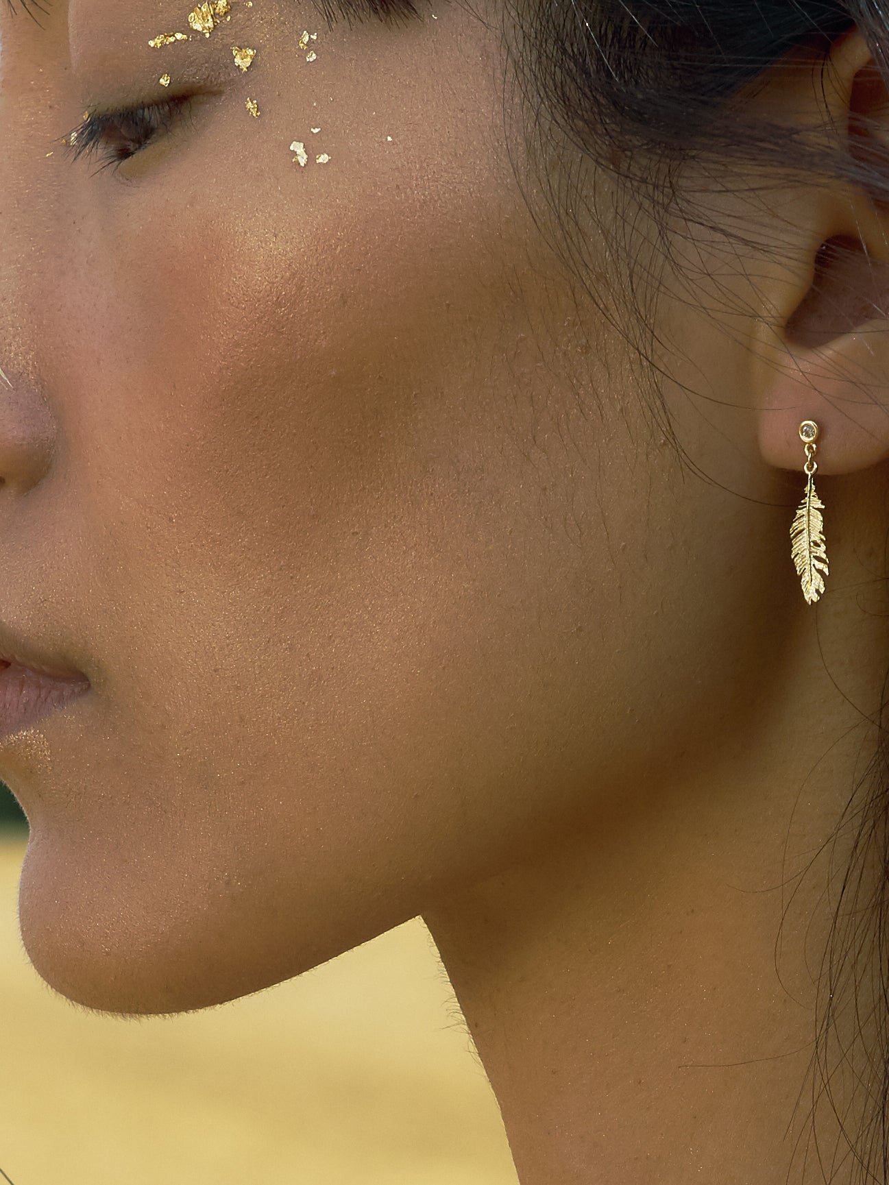 Plume & Champagne Diamond Drop Earrings - image 2