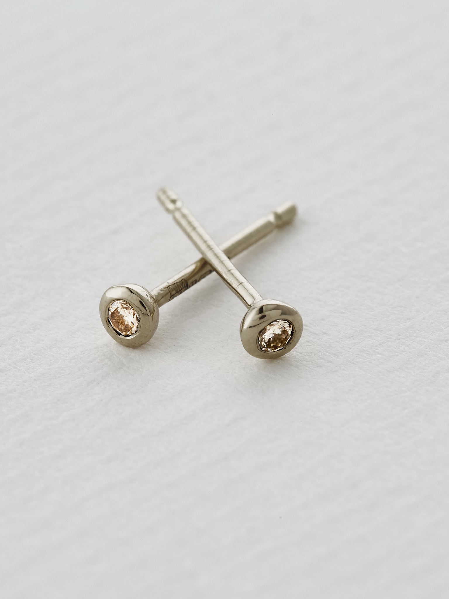 Champagne Diamond Stud Earrings - image 5 | 18ct white gold