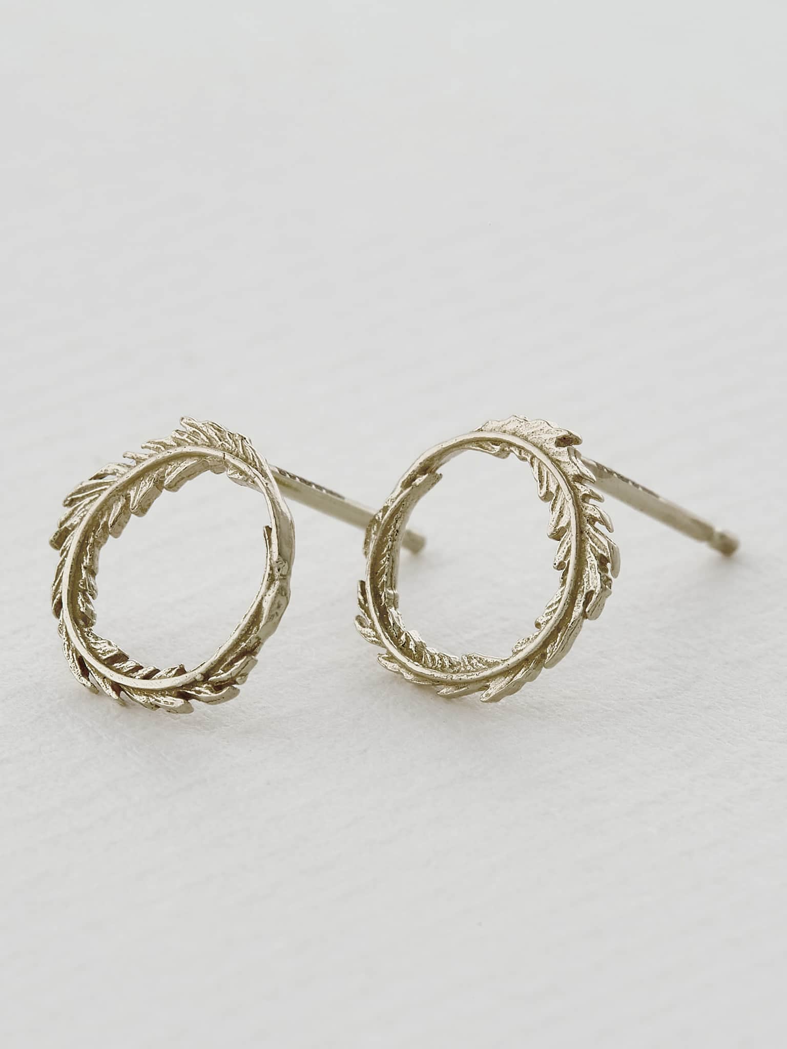 Plume Loop Stud Earrings - image 7 | 18ct white gold
