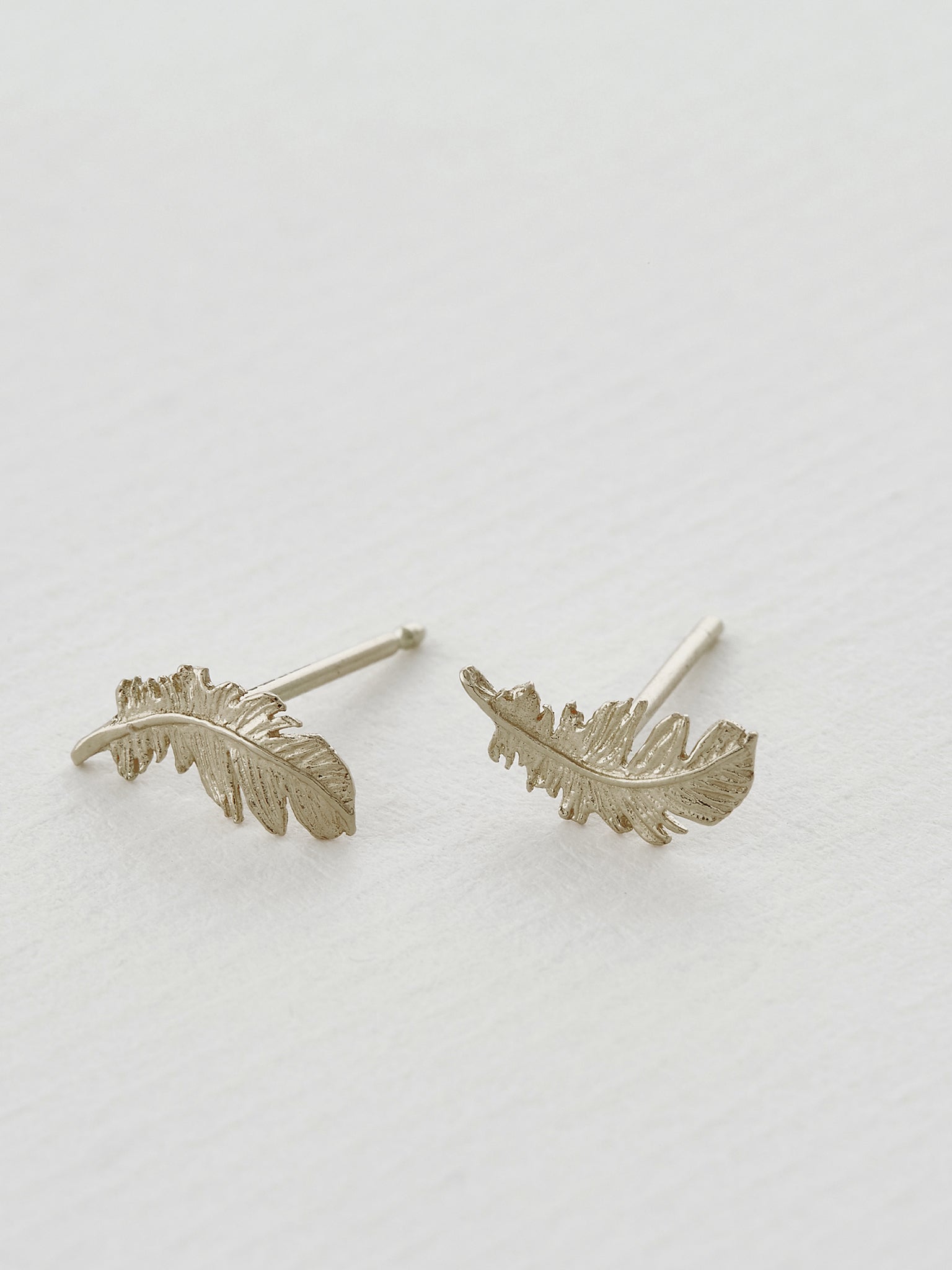Plume Feather Stud Earrings - image 7 | 18ct white gold