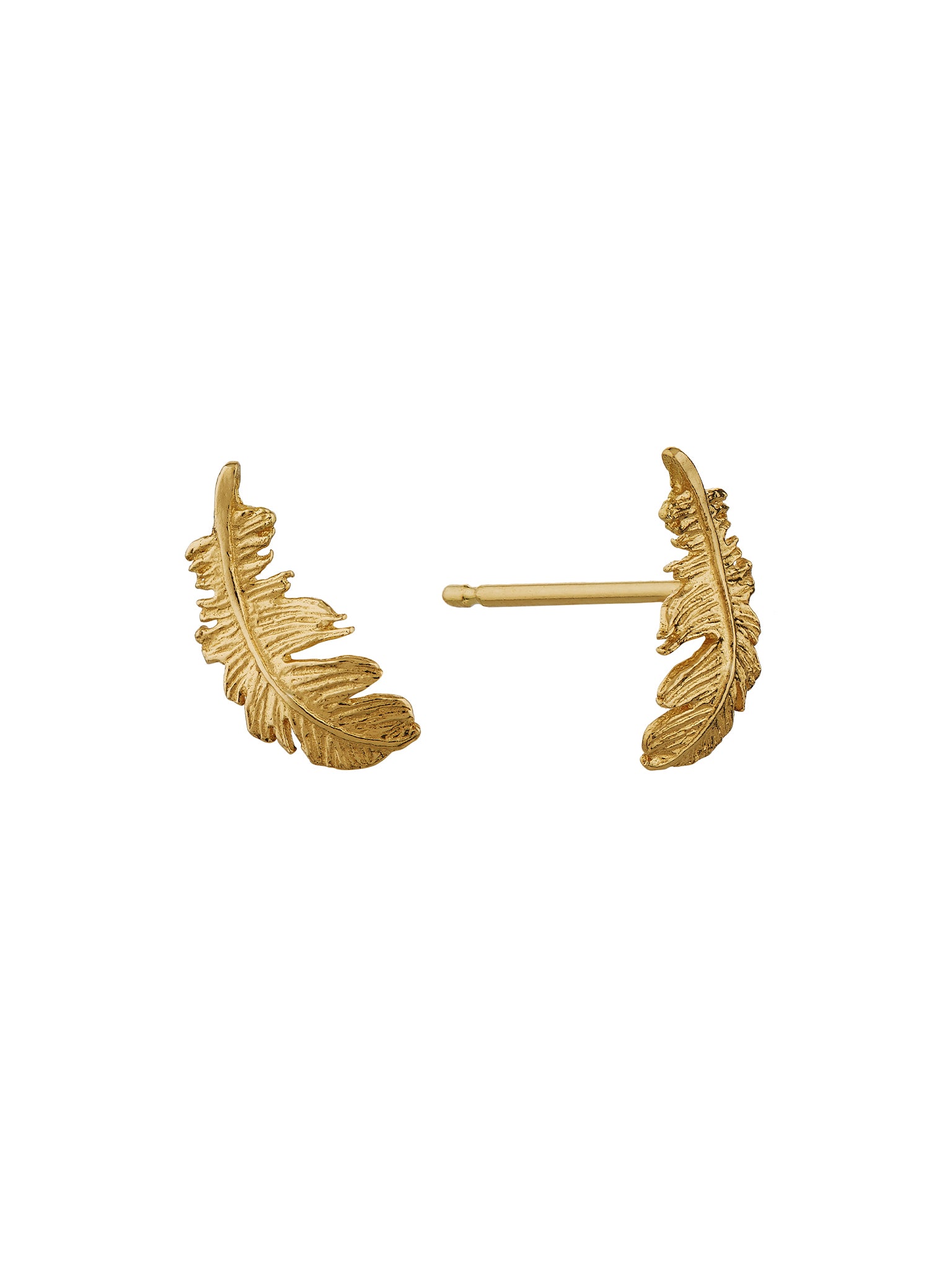 Plume Feather Stud Earrings - image 5 | 18ct yellow gold