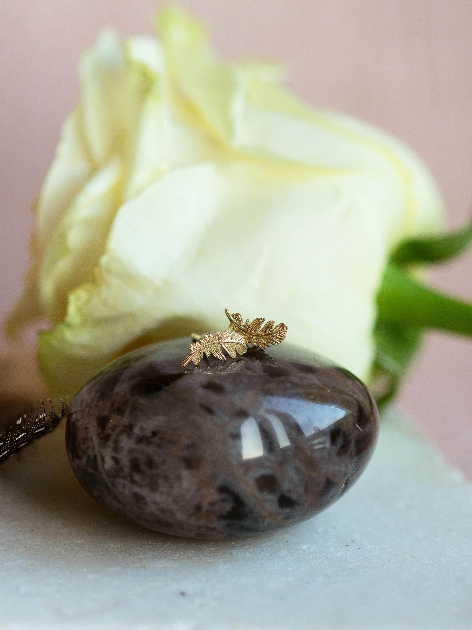 Plume Feather Stud Earrings - image 3