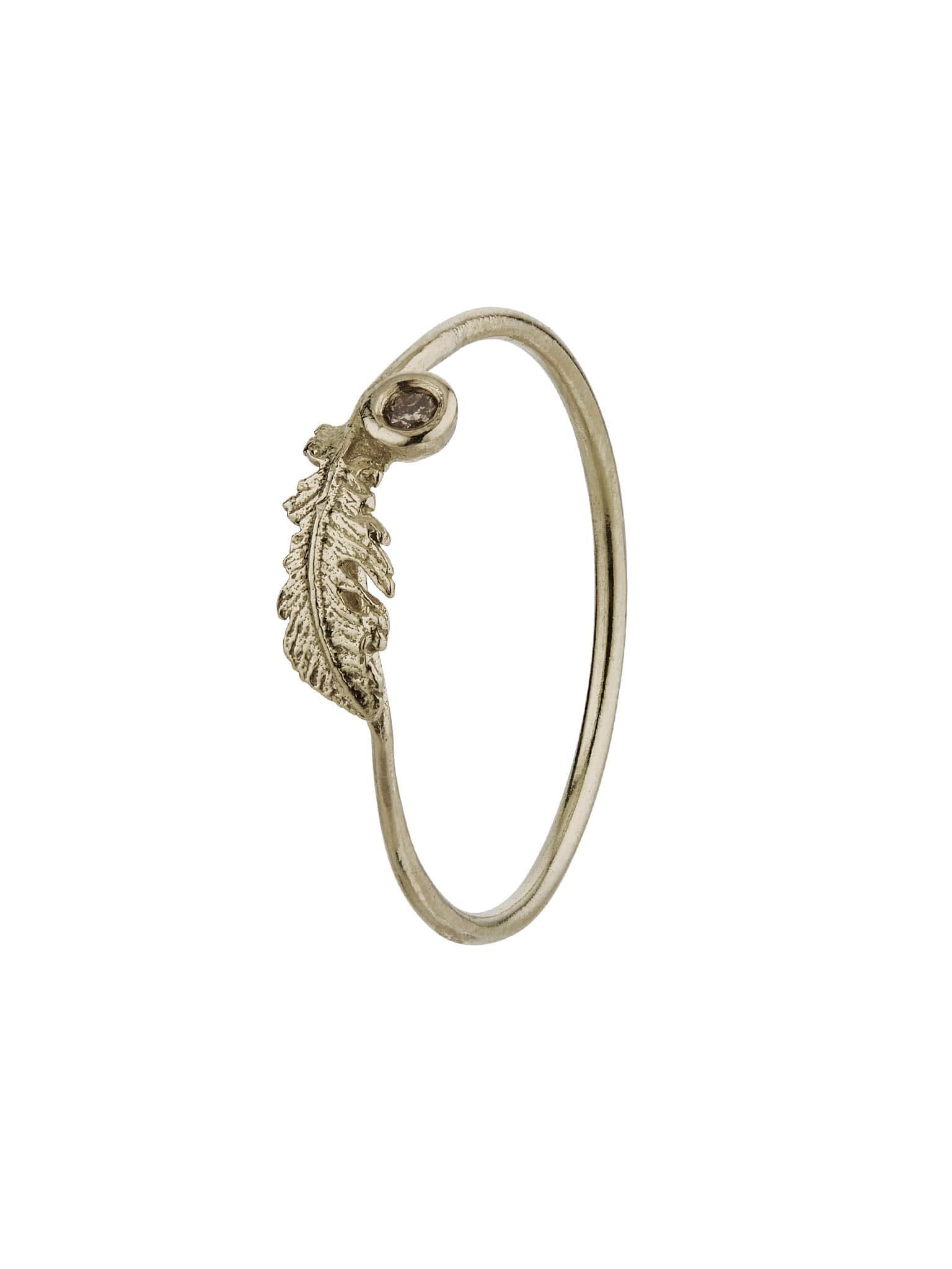 Plume Feather & Champagne Diamond Ring - image 4 | 18ct white gold