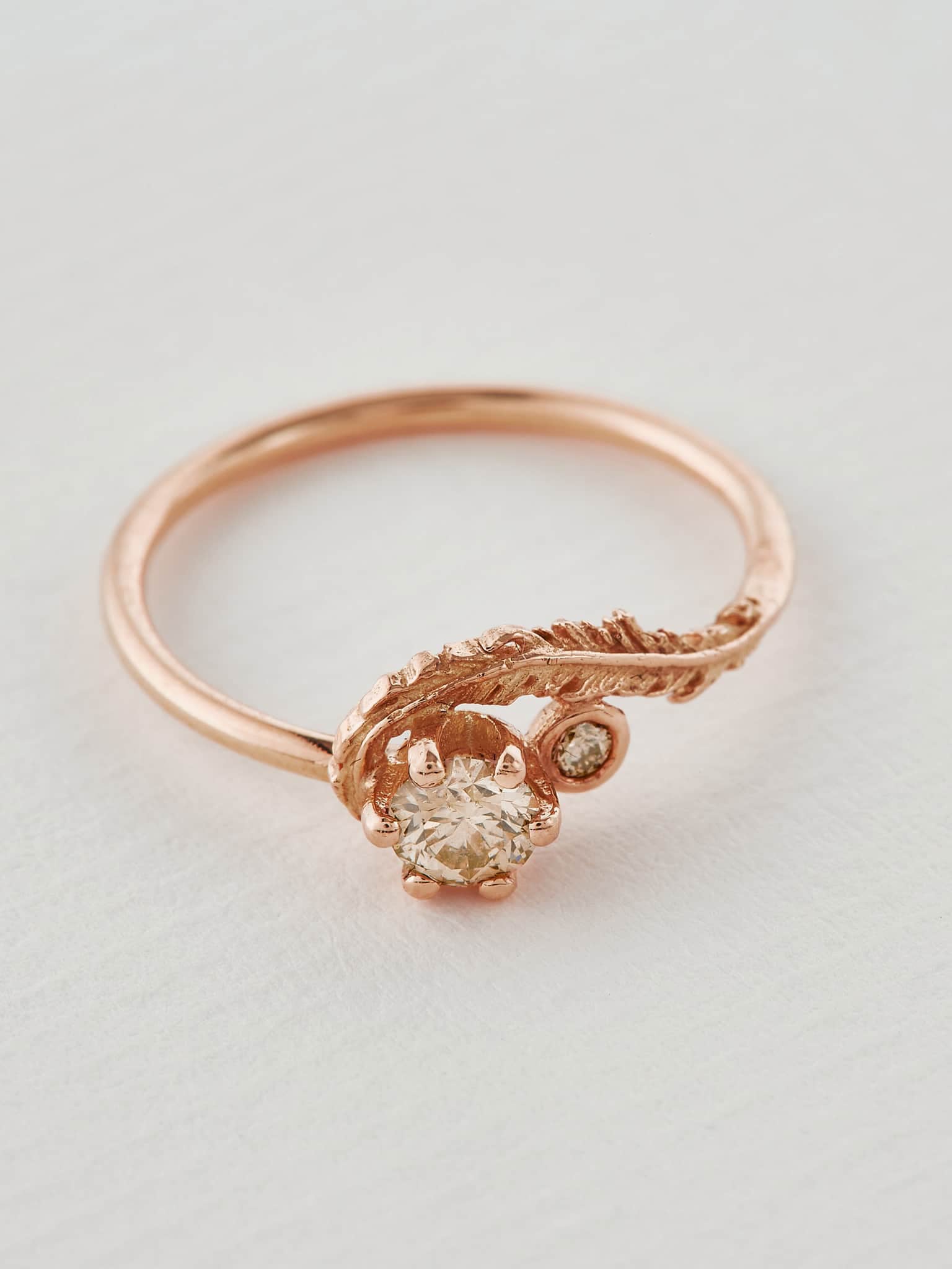Wisp & Double Champagne Diamond Ring - image 10 | 18ct rose gold