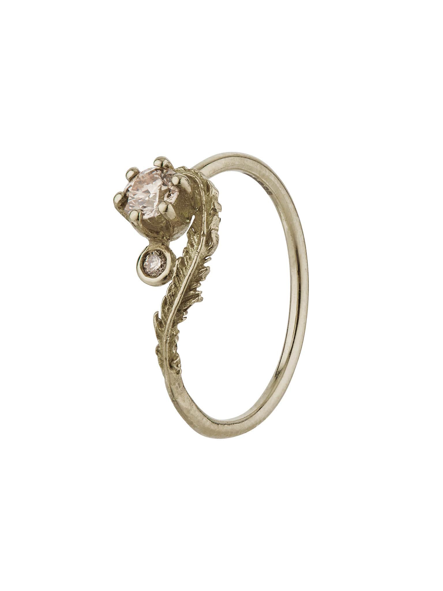 Wisp & Double Champagne Diamond Ring - image 6 | 18ct white gold
