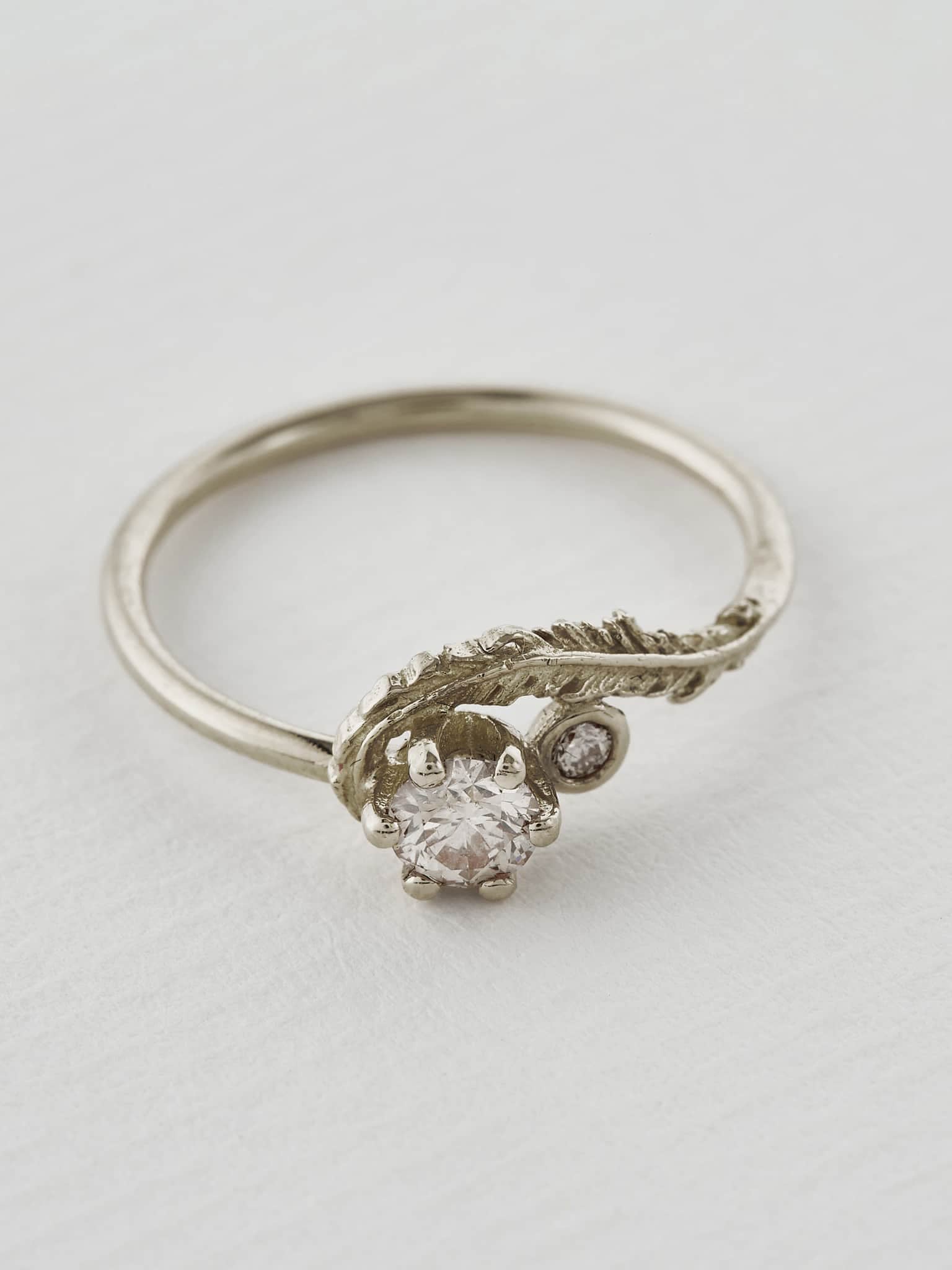 Wisp & Double Champagne Diamond Ring - image 7 | 18ct white gold