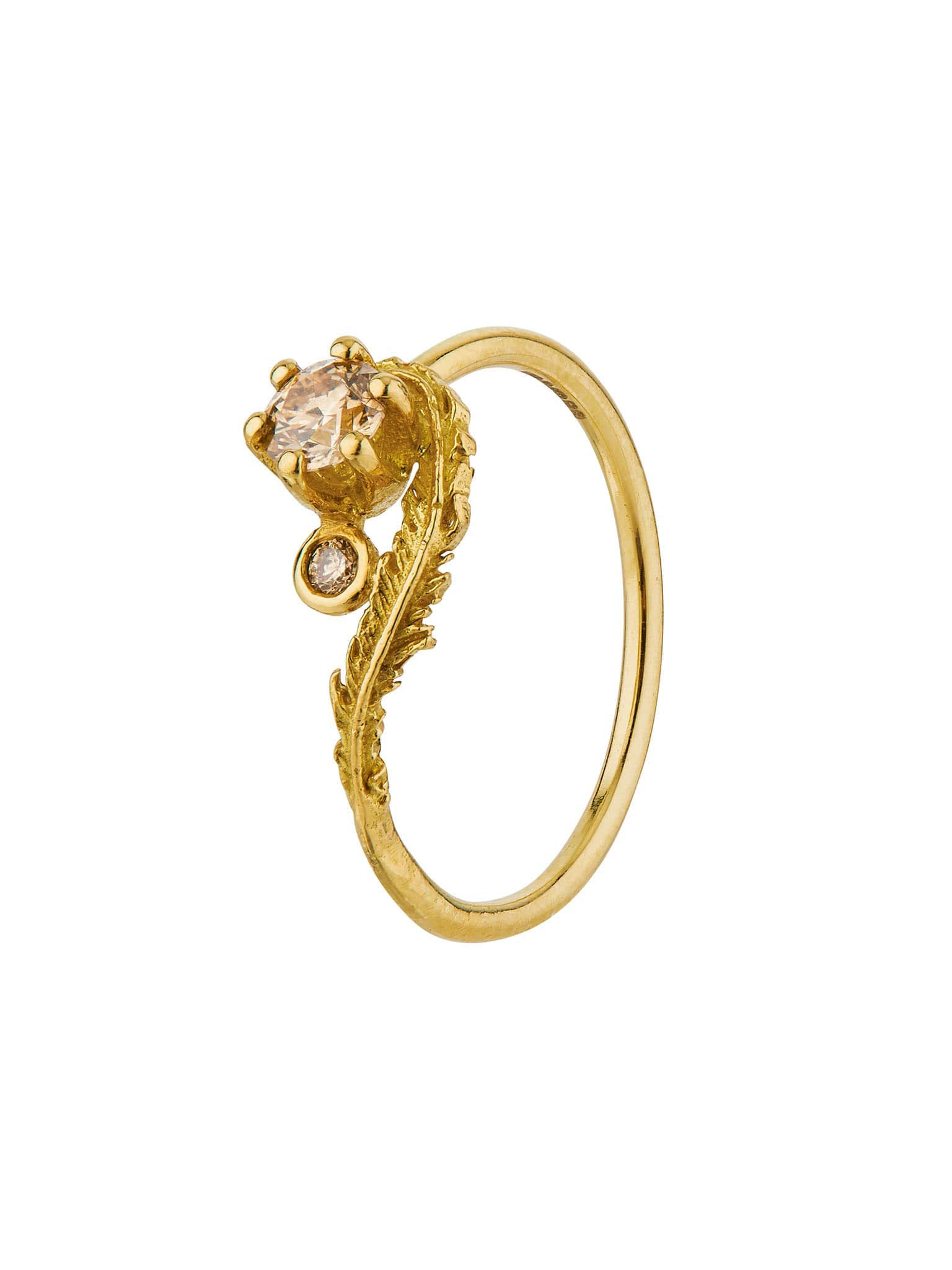 Wisp & Double Champagne Diamond Ring - image 1 | 18ct yellow gold
