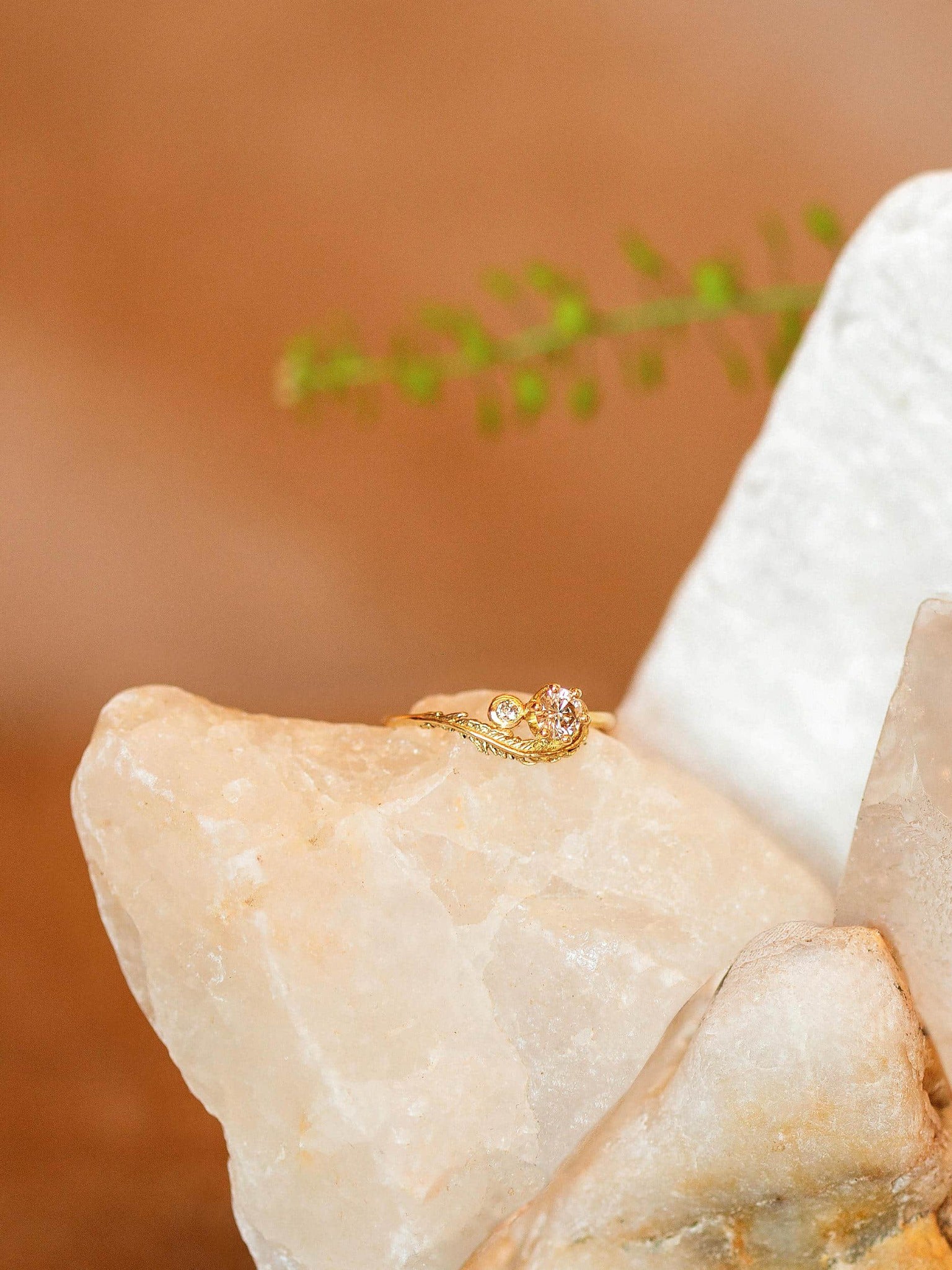 Wisp & Double Champagne Diamond Ring - image 3