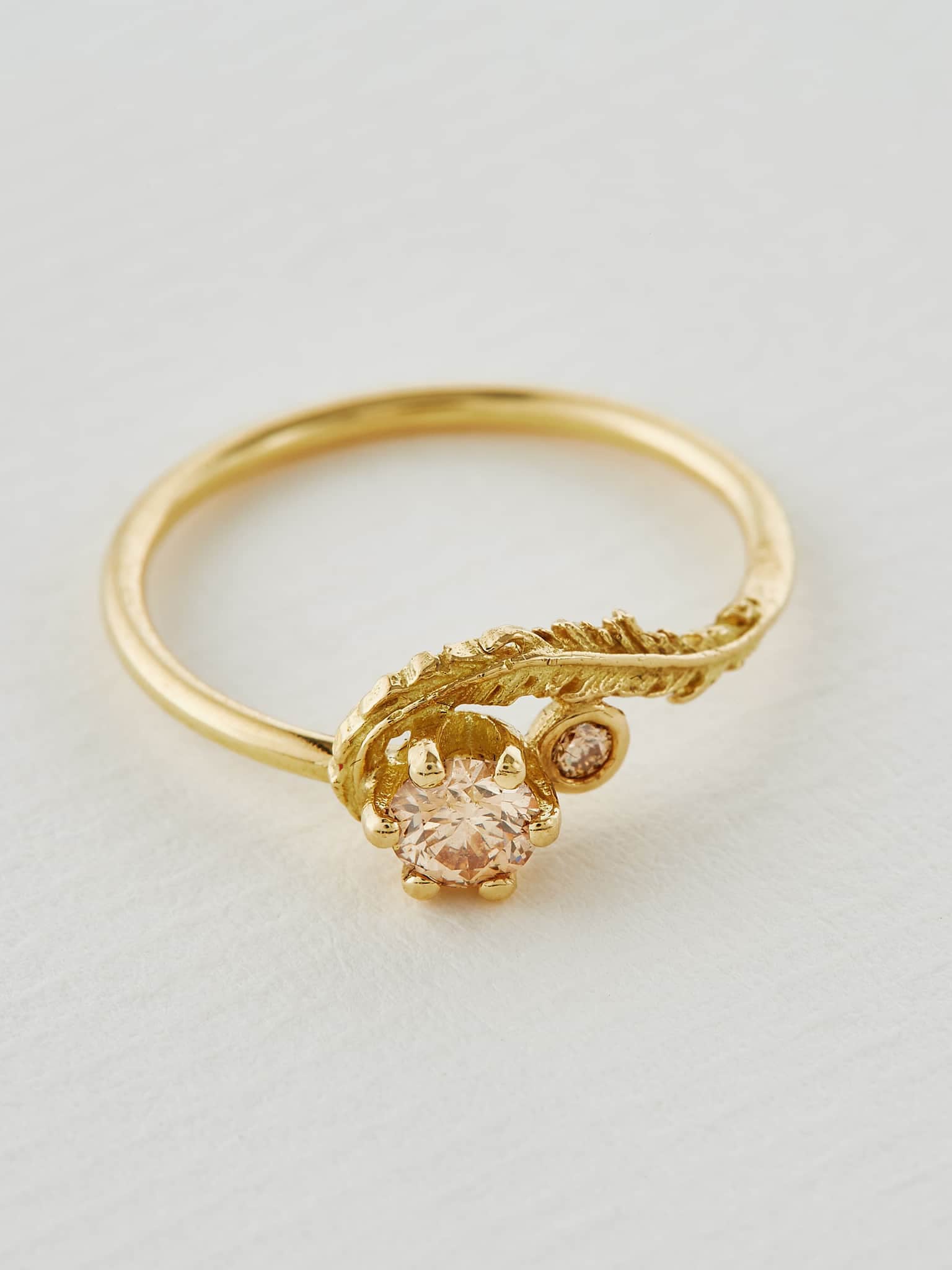 Wisp & Double Champagne Diamond Ring - image 4 | 18ct yellow gold