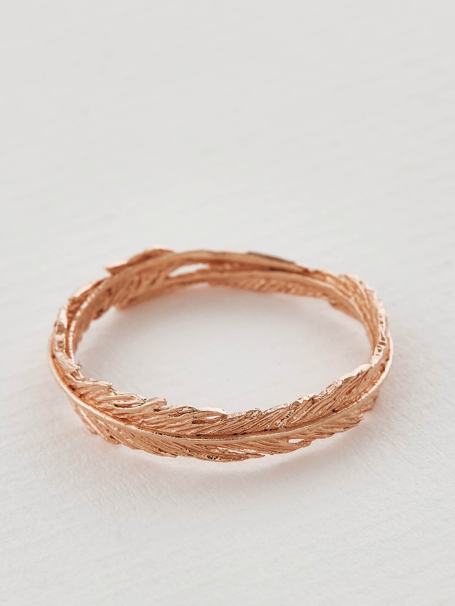 Slim Plume Wreath Ring - image 7 | 18ct rose gold