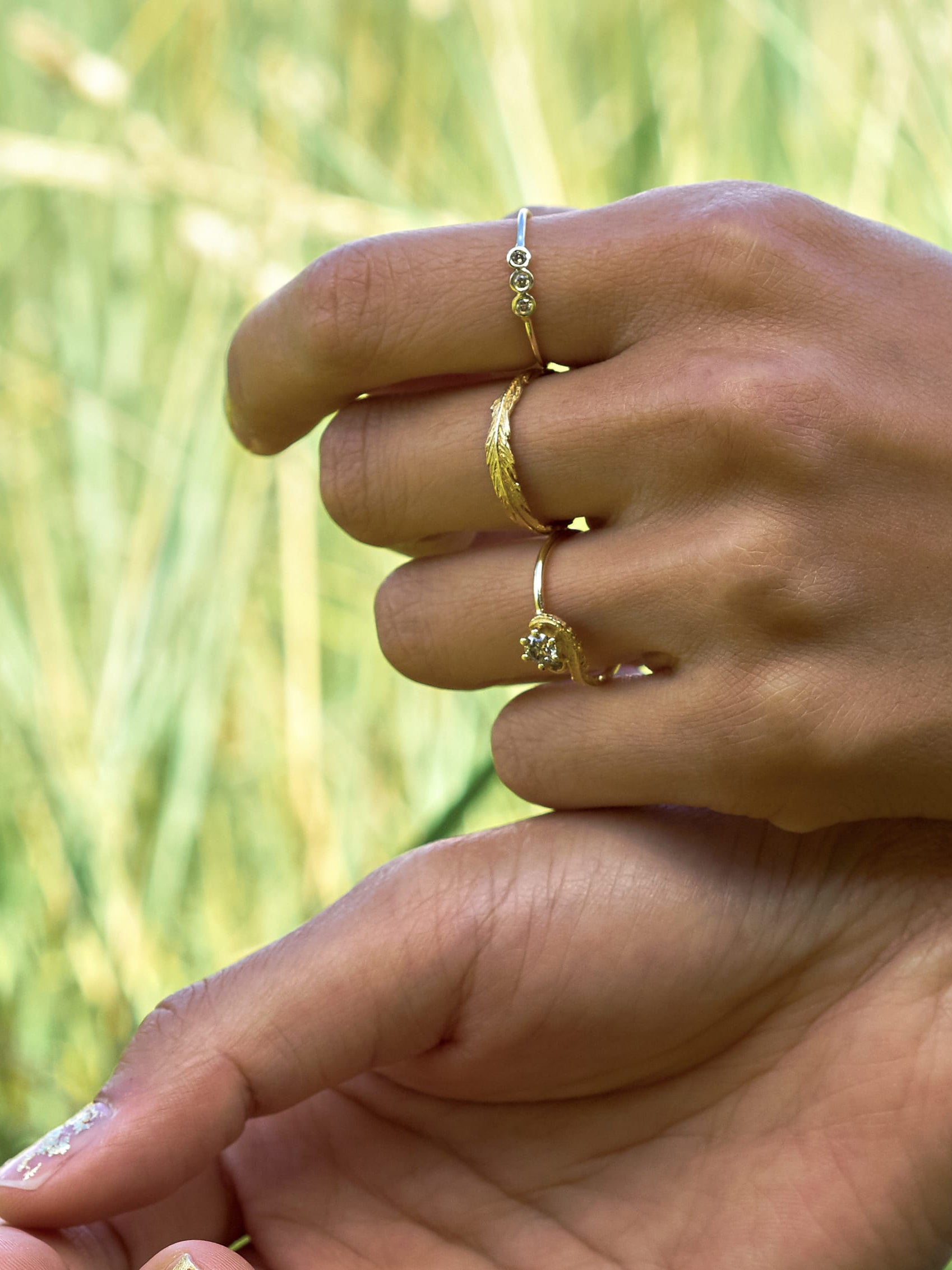 Slim Plume Wreath Ring - image 2