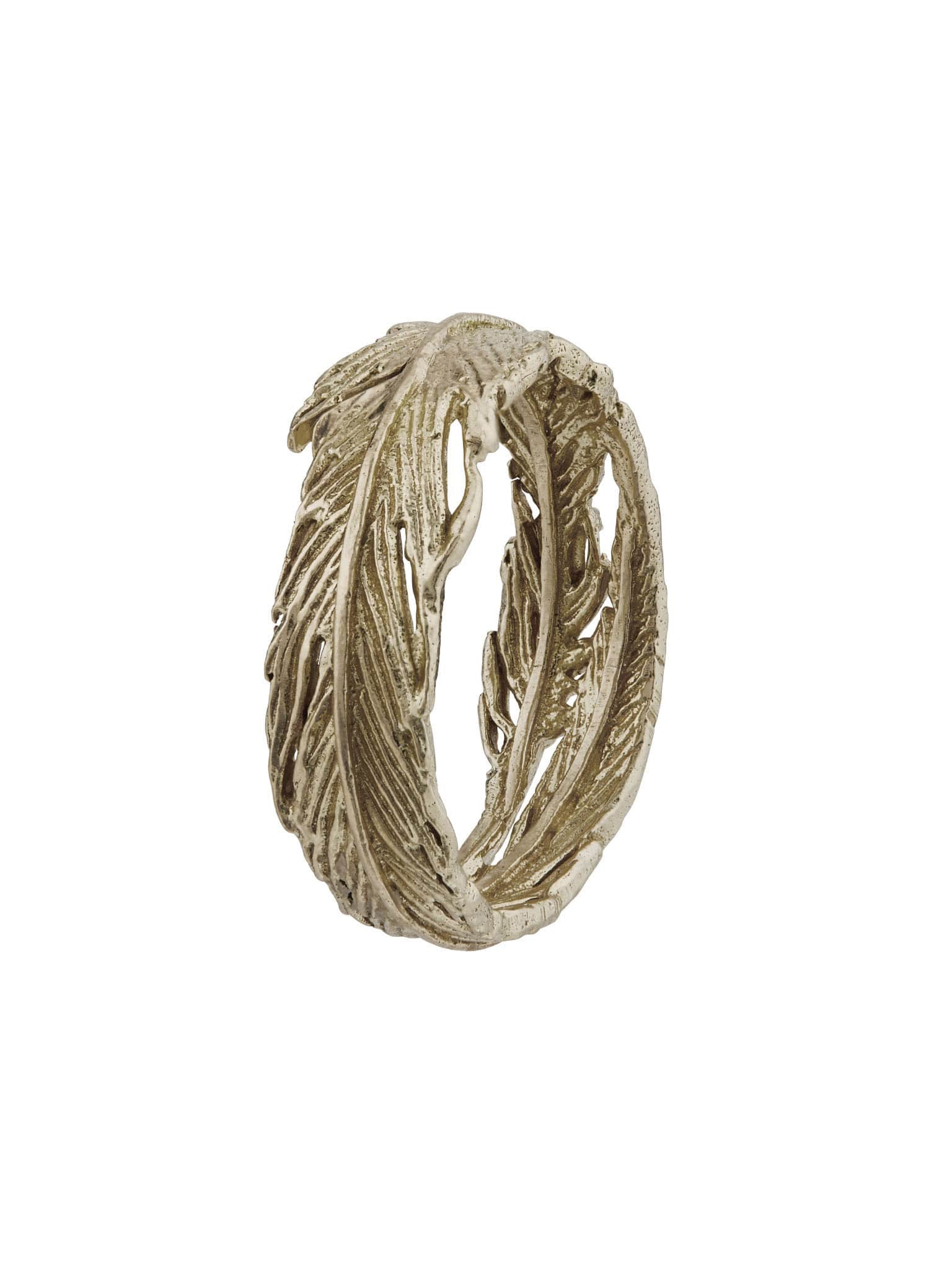 Wide Plume Wreath Ring - image 4 | 18ct white gold