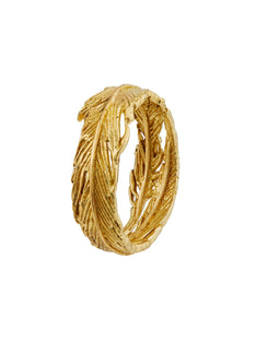 Wide Plume Wreath Ring
