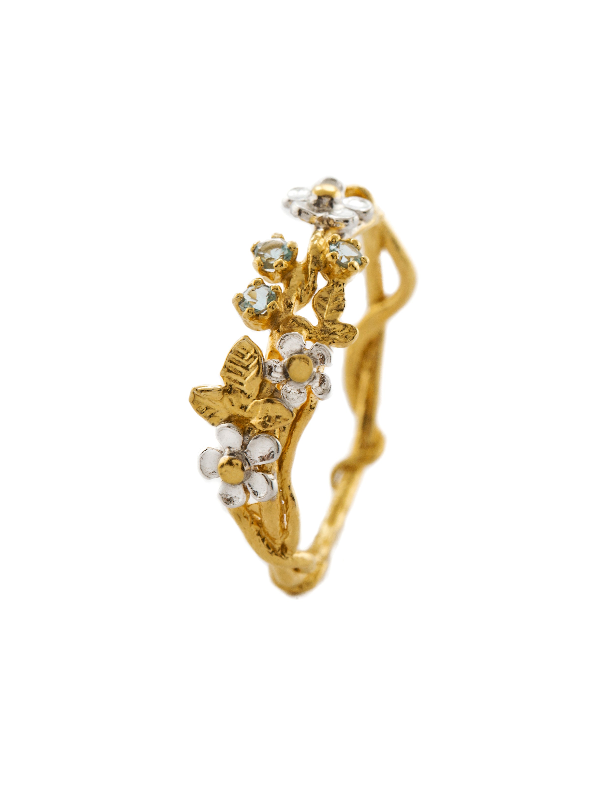 Posy Twist Ring - image 1 | silver & gold plate