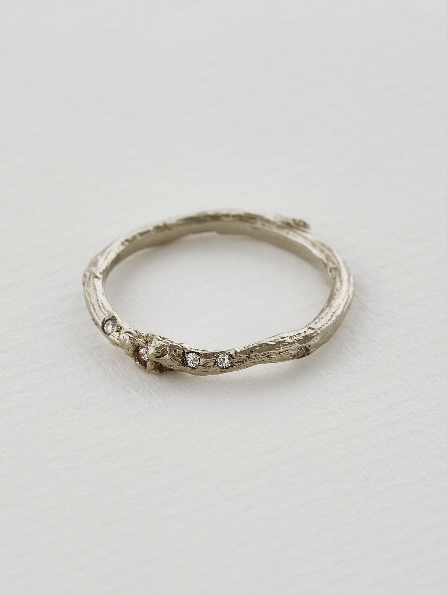 Birch Diamond Band 2mm - image 5 | 18ct white gold