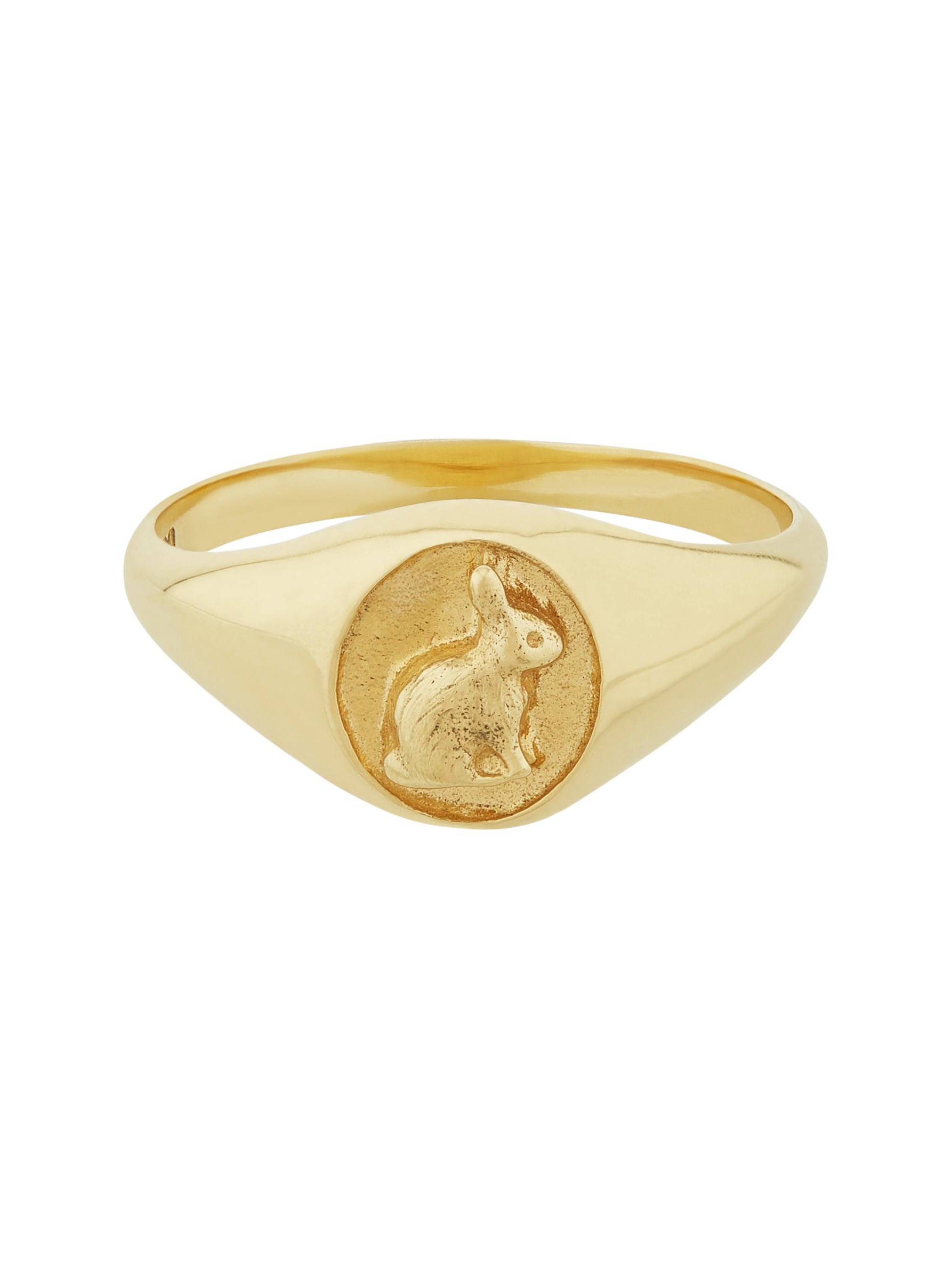 Rabbit Cameo Signet Ring - image 4 | 18ct yellow gold
