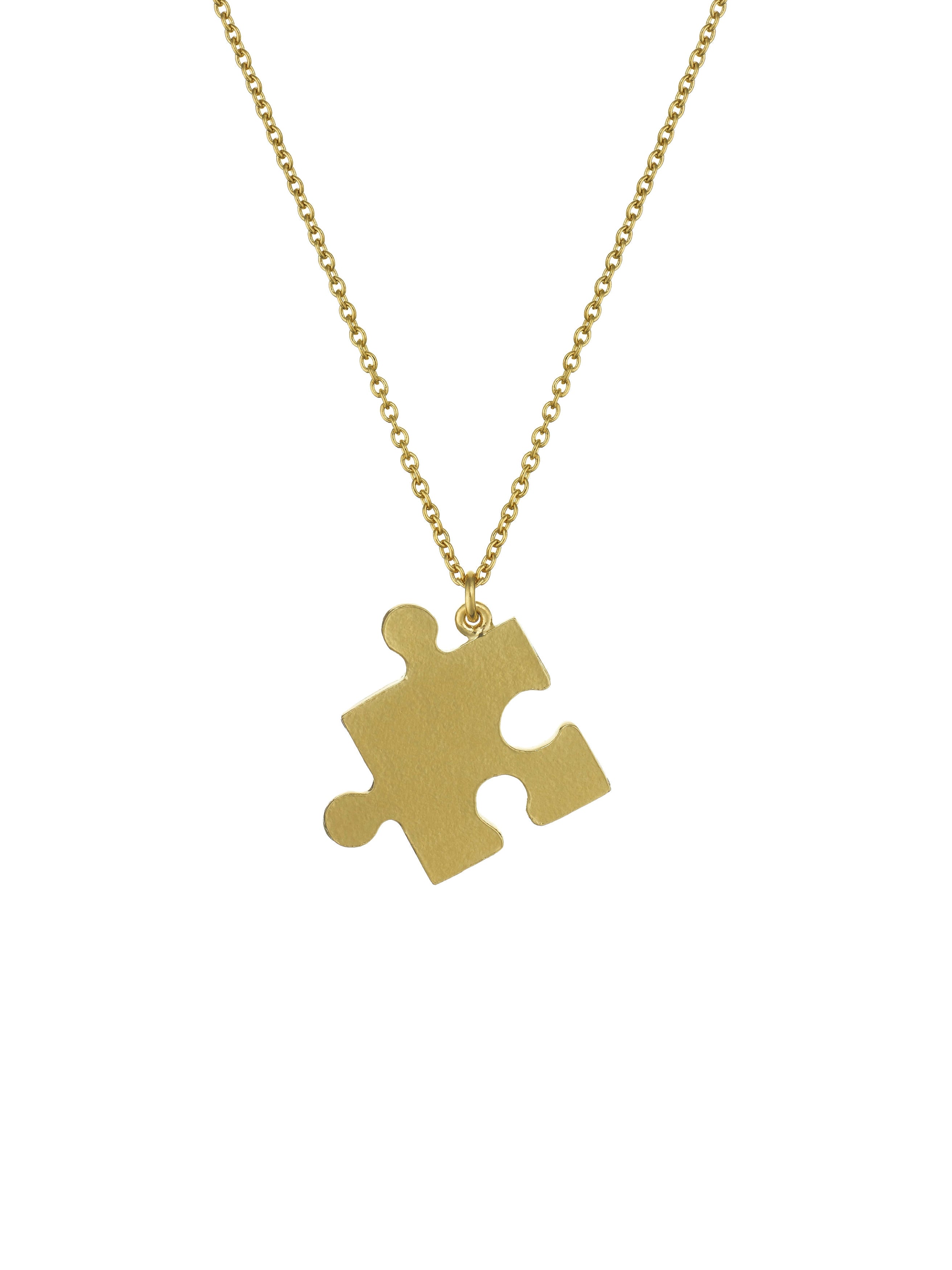 Floral Puzzle Piece Necklace - image 4 | gold plate