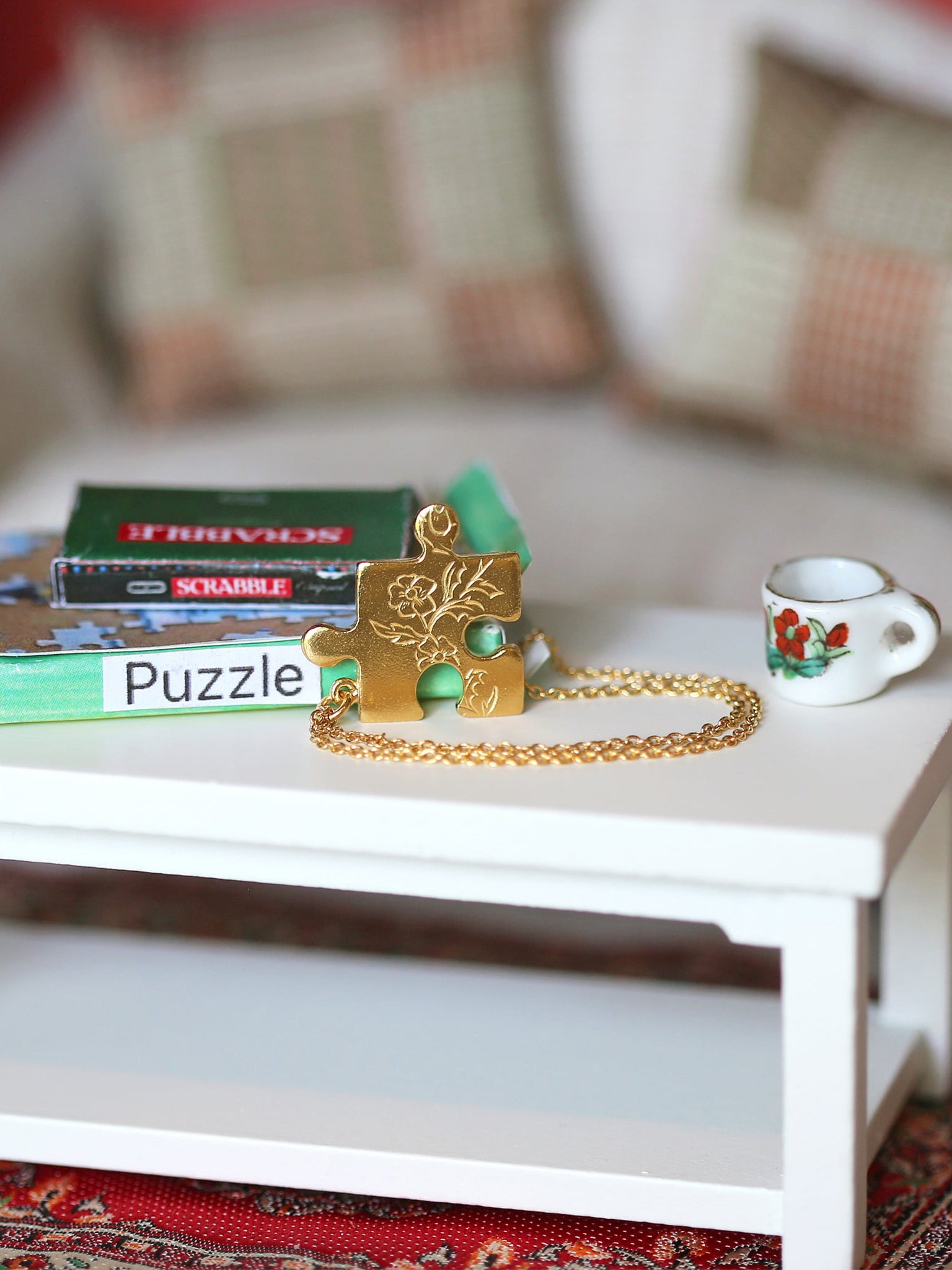 Floral Puzzle Piece Necklace - image 2