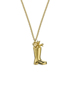 Tulip Filled Wellington Boot Necklace