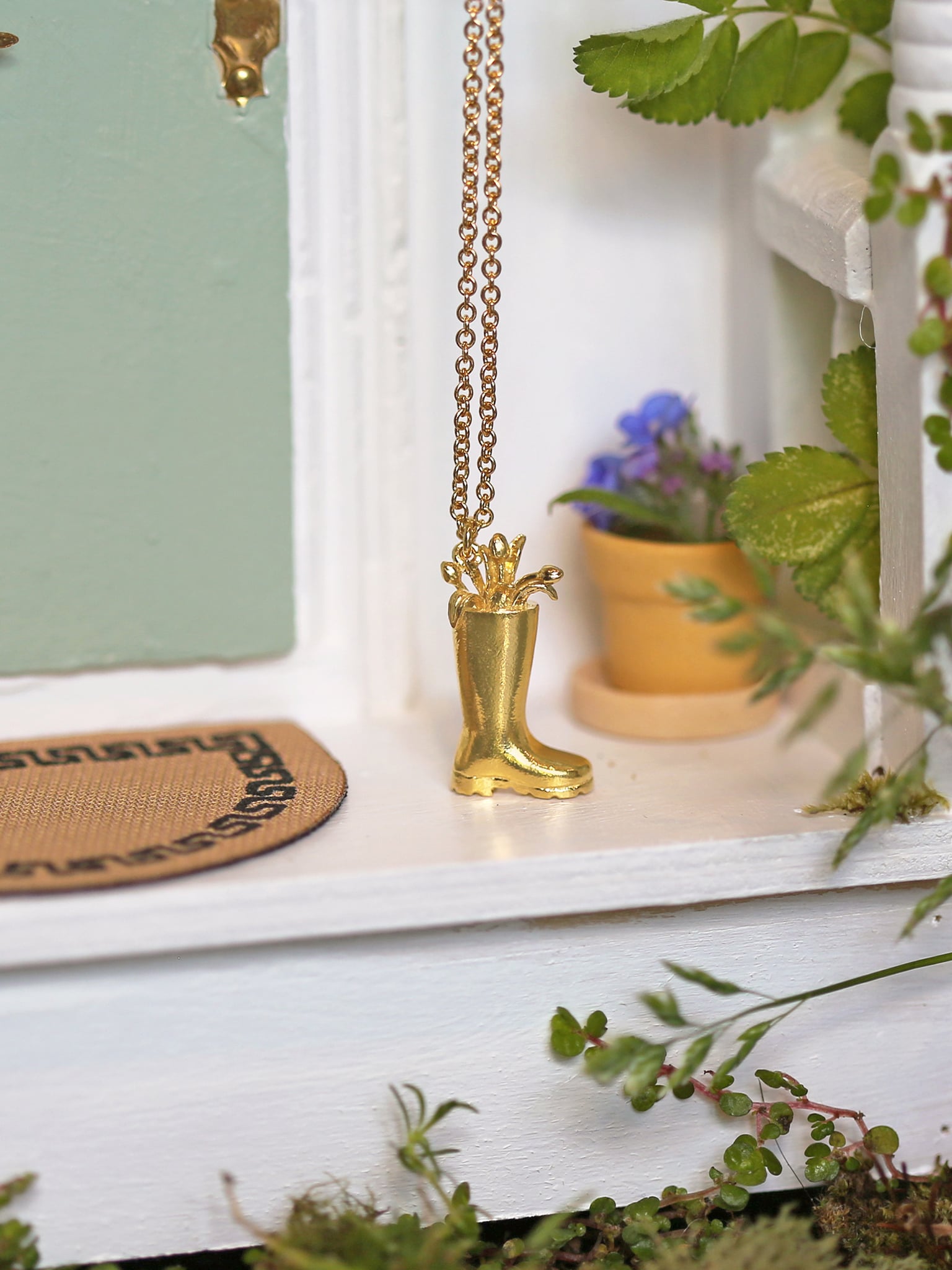 Tulip Filled Wellington Boot Necklace - image 2