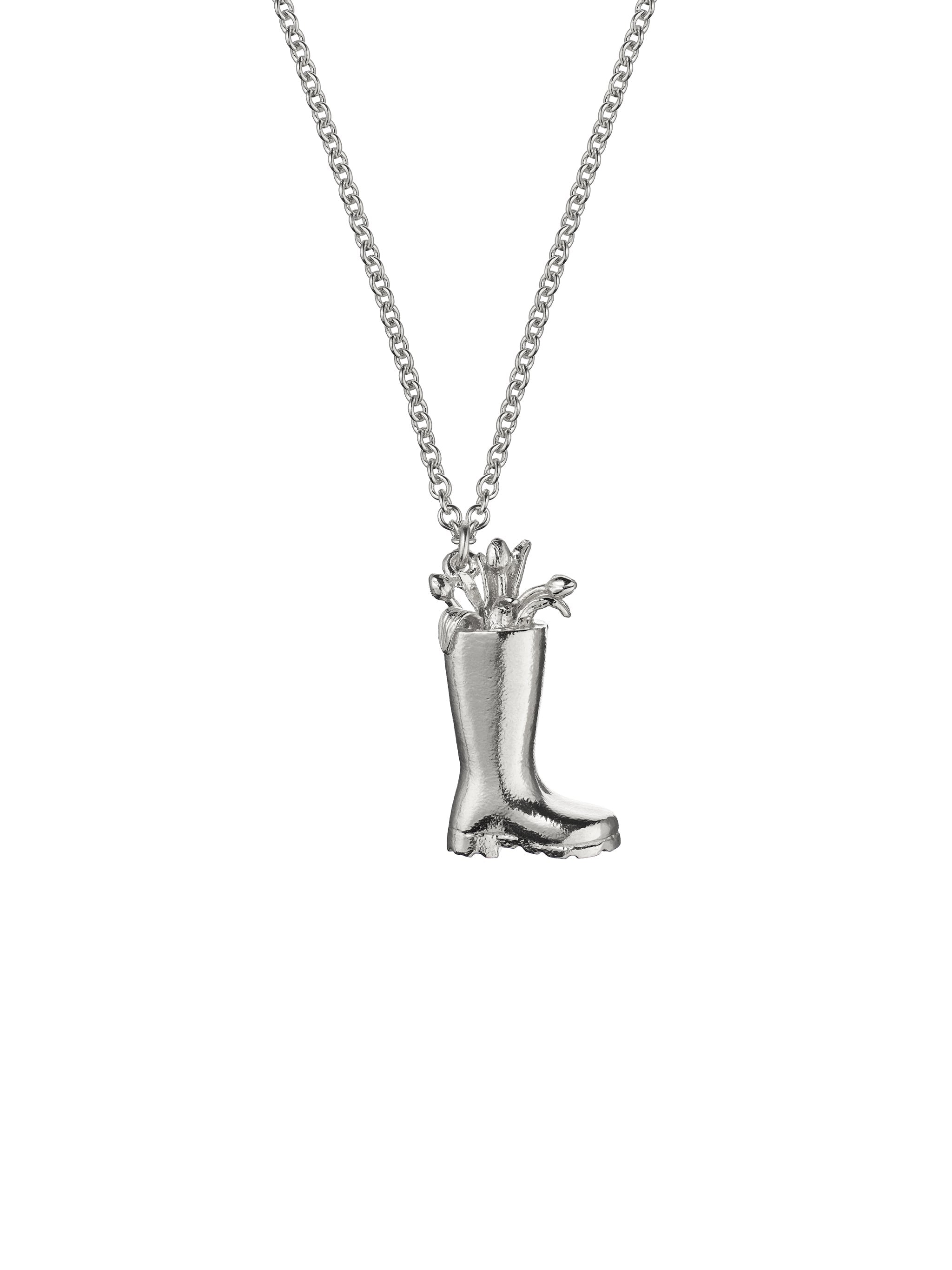 Tulip Filled Wellington Boot Necklace - image 4 | silver