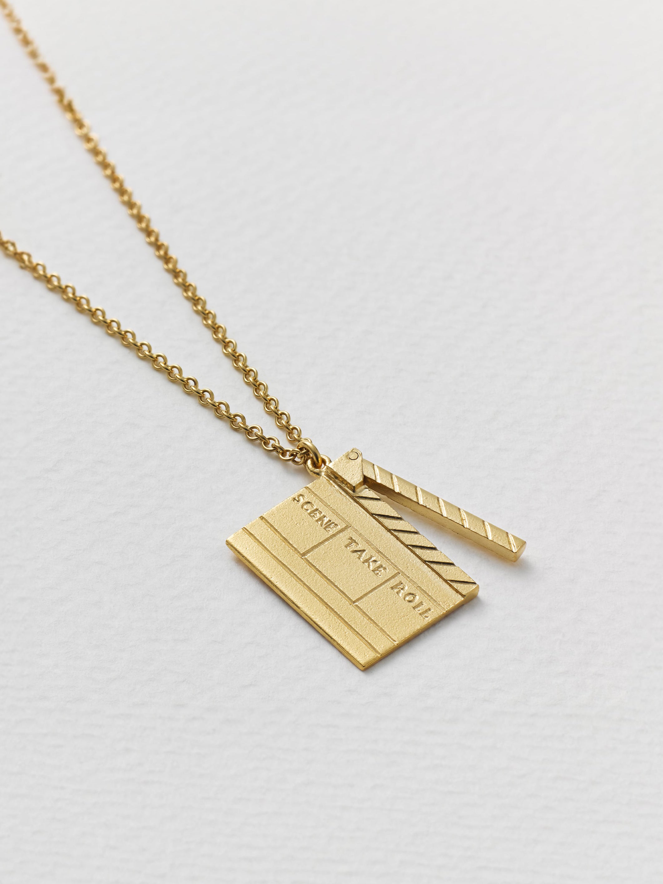 Going to the Movies Clapperboard Necklace - image 3 | gold plate