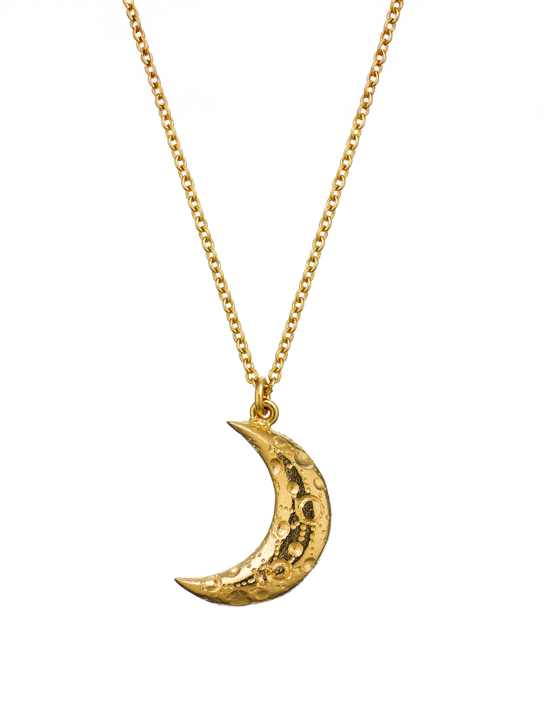 Stargazing Crescent Moon Necklace with Diamonds - image 6 | gold plate